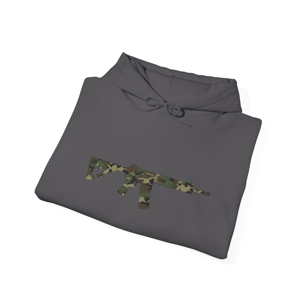 AR Rifle Camo Graphic Hoodie - Military Style Pullover