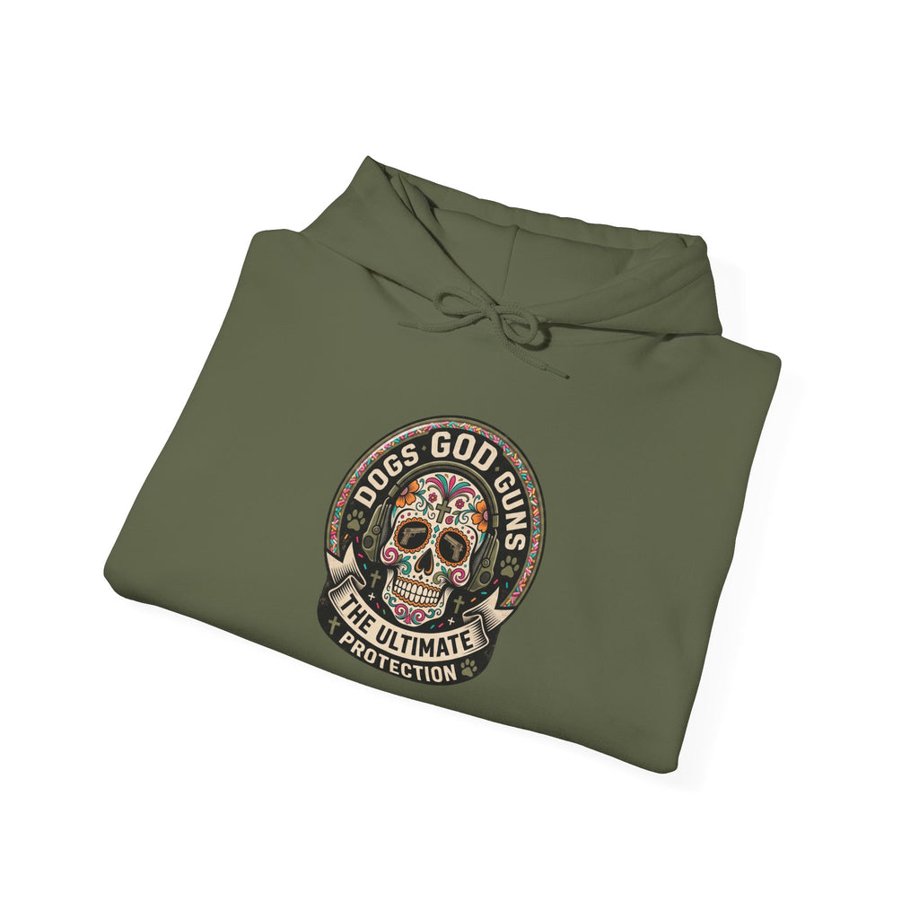 "Dogs God Guns: The Ultimate Protection- Graphic Hoodie
