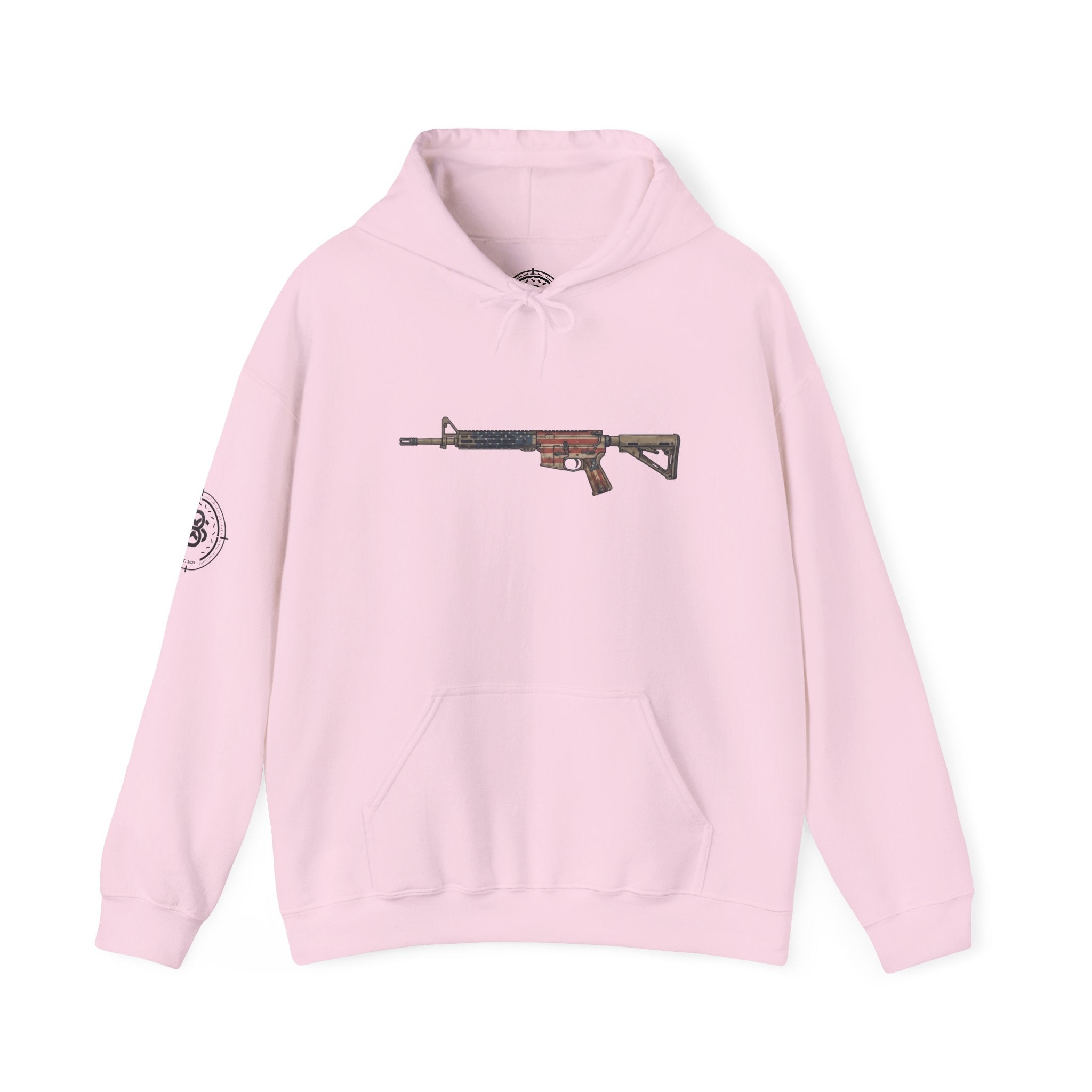 United States Flag AR Rifle Graphic Hoodie- America