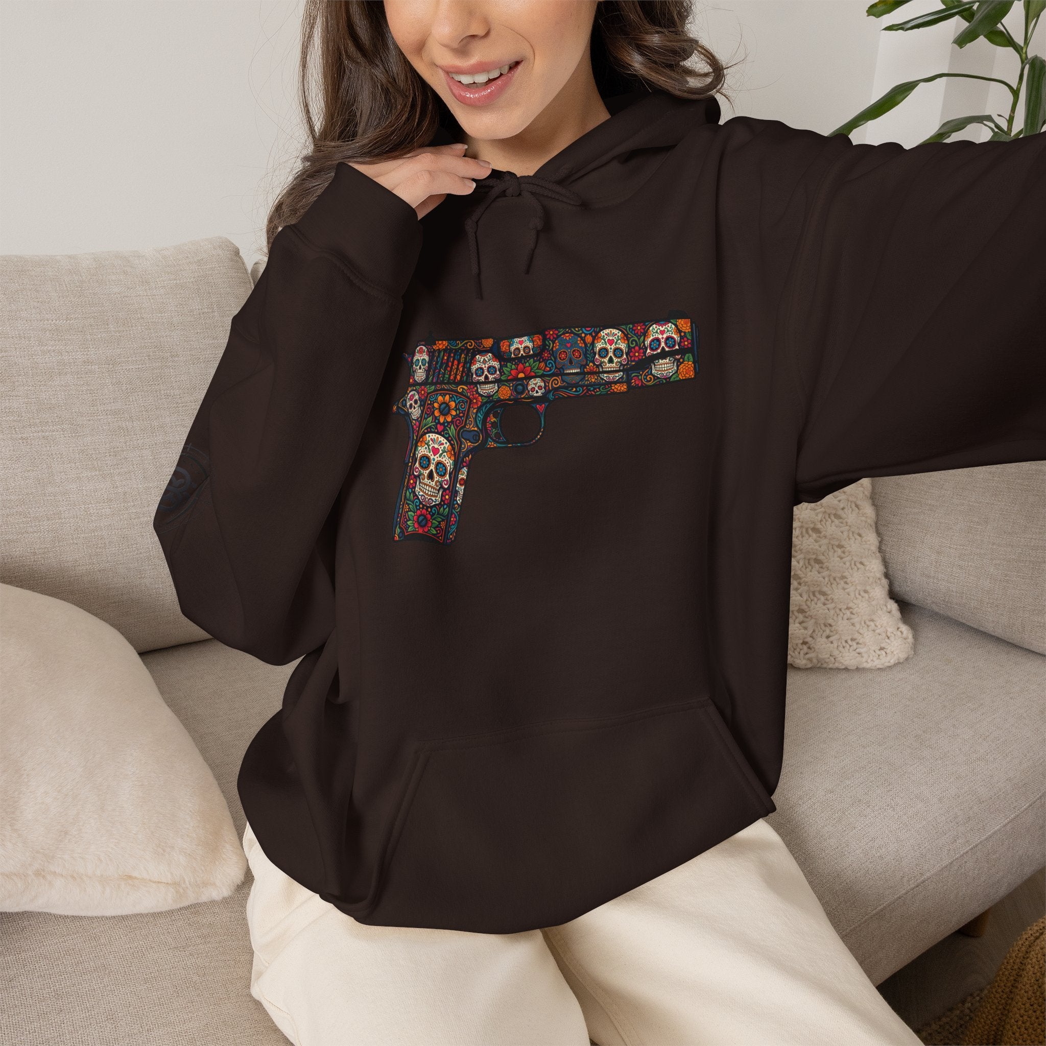 Sugar Skull Pistol Graphic Hoodie