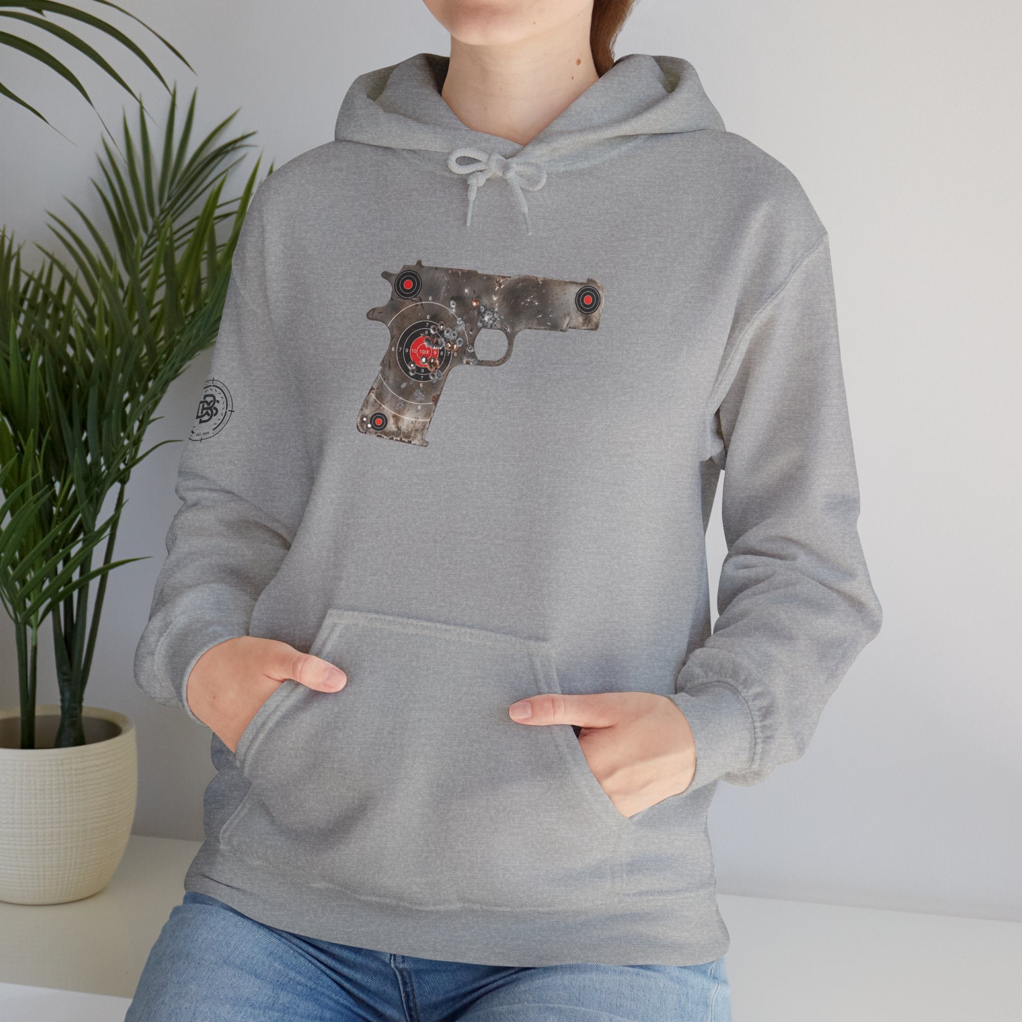 Vintage Metal Pistol Graphic Hoodie