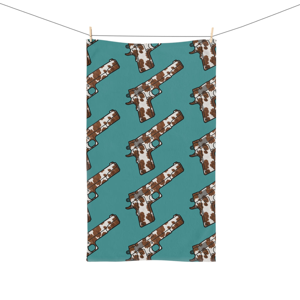 Cowhide Cowboy Hand Towel — Great for the range bag