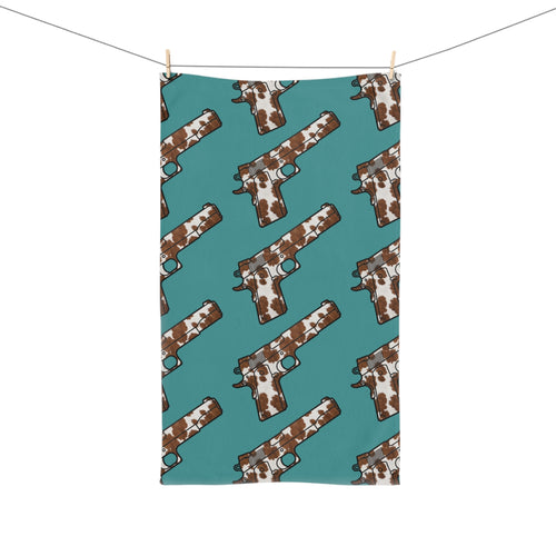 Cowhide Cowboy Hand Towel — Great for the range bag