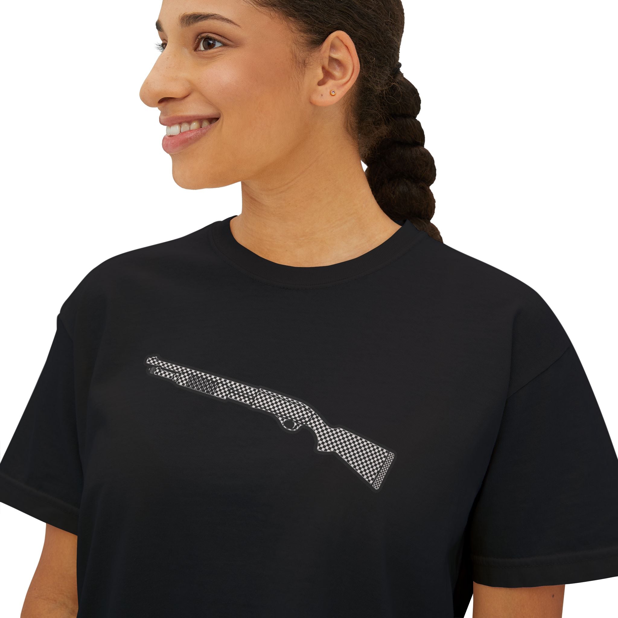 The Checker Collection-Shotgun-Women's Boxy Tee