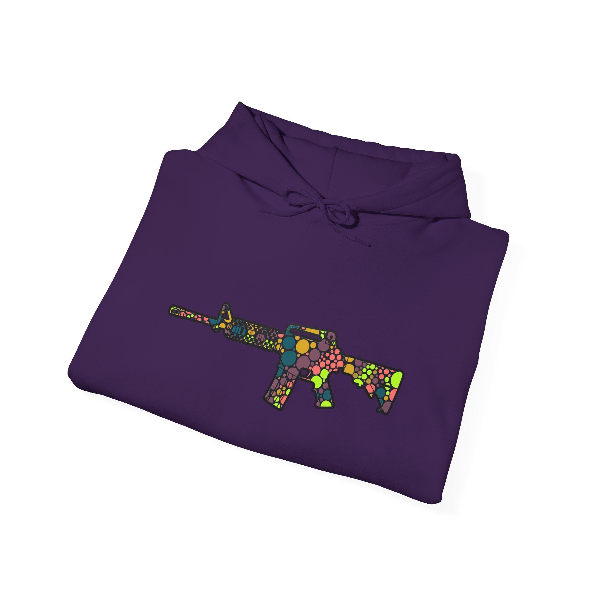 Rifle Dot Pattern Hoodie — Colorful Tactical Graphic Sweatshirt