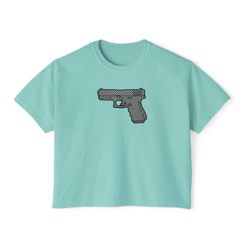 The Checker Collection-Pistol — Women's Boxy Tee