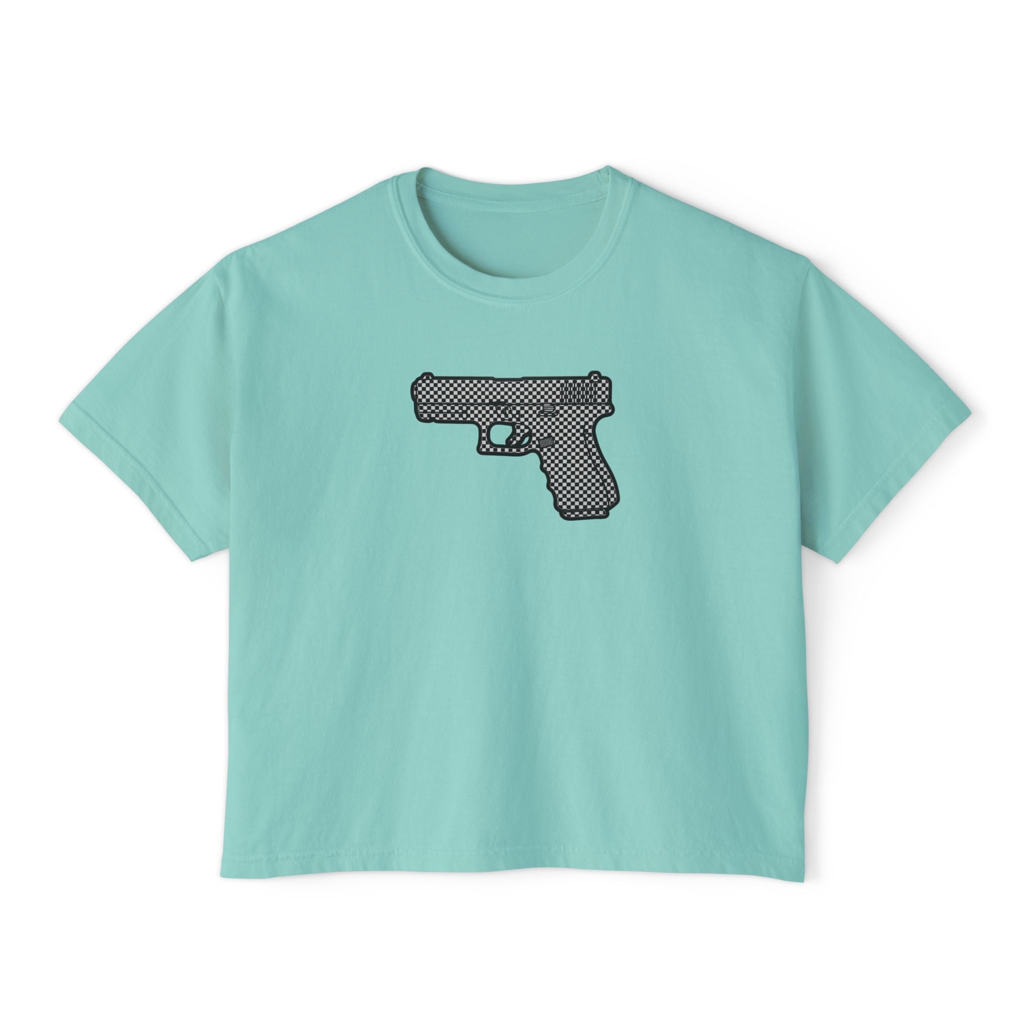 The Checker Collection-Pistol — Women's Boxy Tee