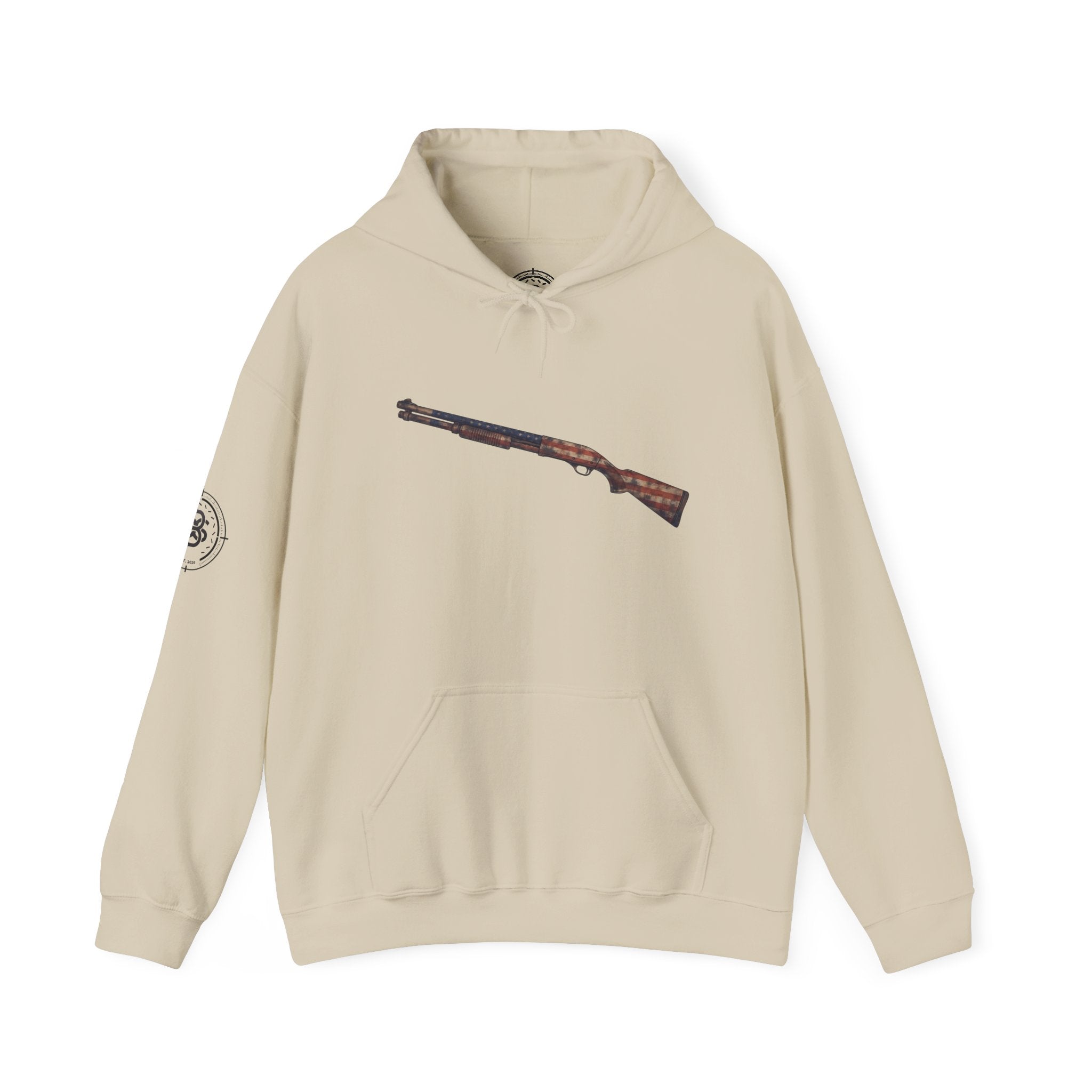 United States Flag Shotgun Graphic Hoodie