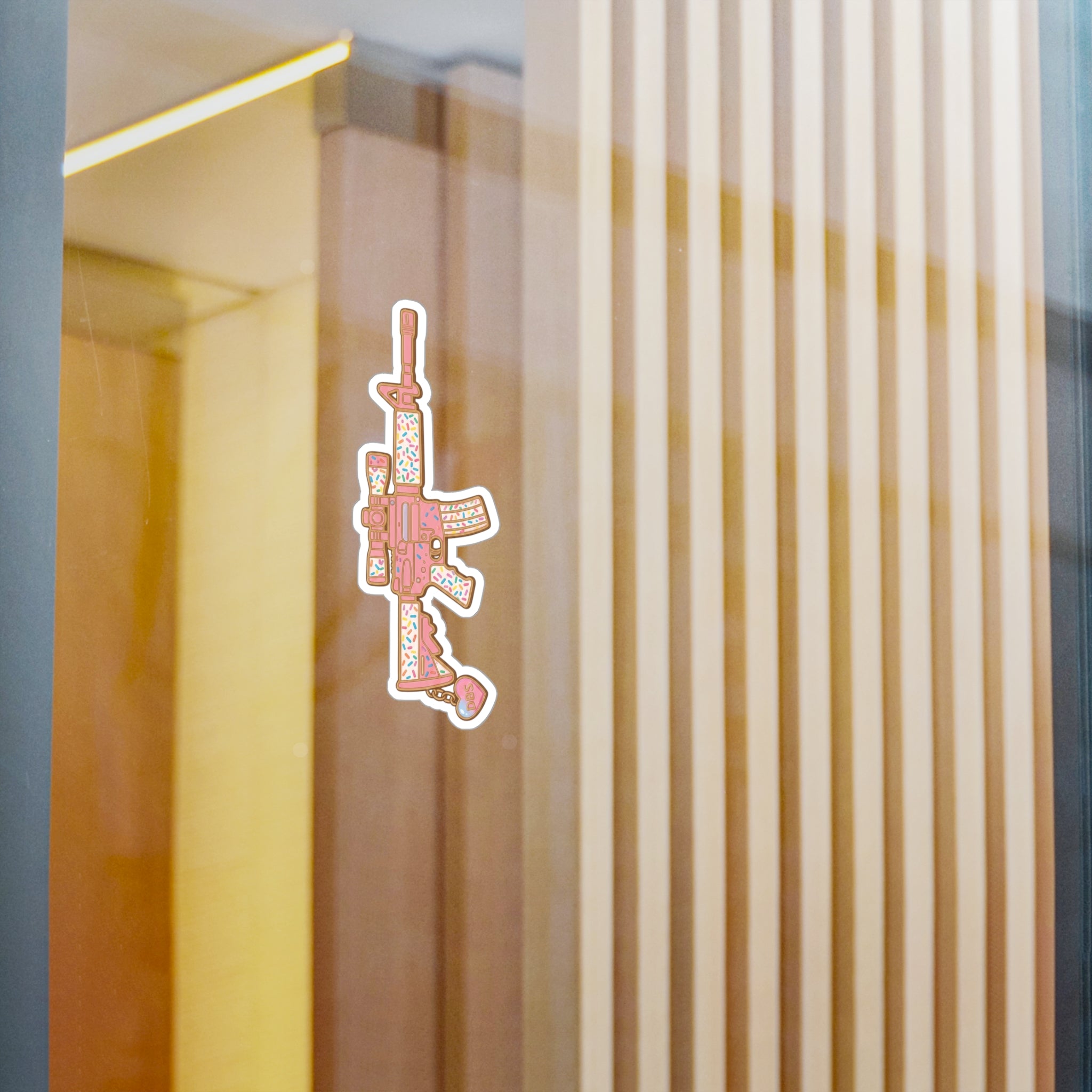 Pink Donut Sprinkle Rifle Kiss-Cut Vinyl Sticker