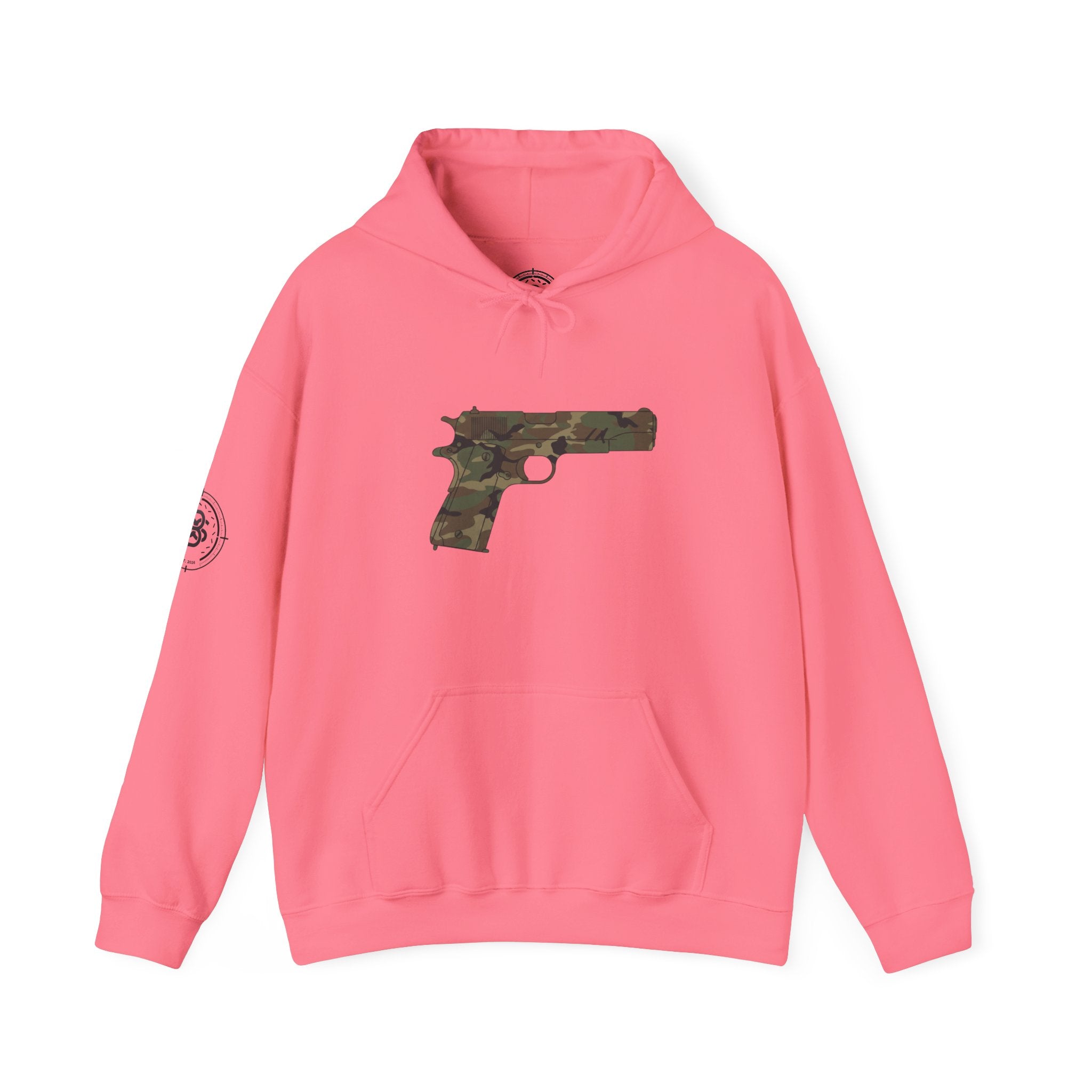 Camouflage Pistol Hoodie - Camo Gun Graphic Pullover