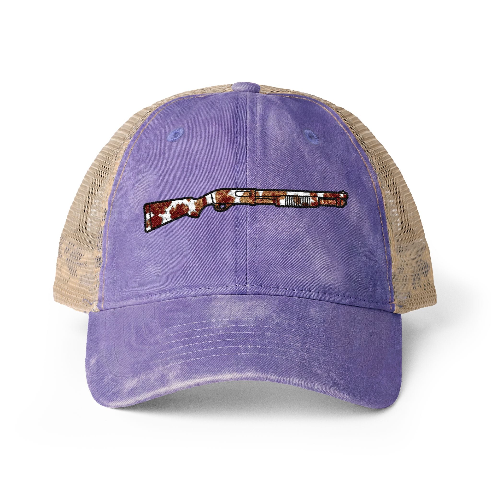 Cow Print Shotgun Women's Washed Mesh-Back Cap