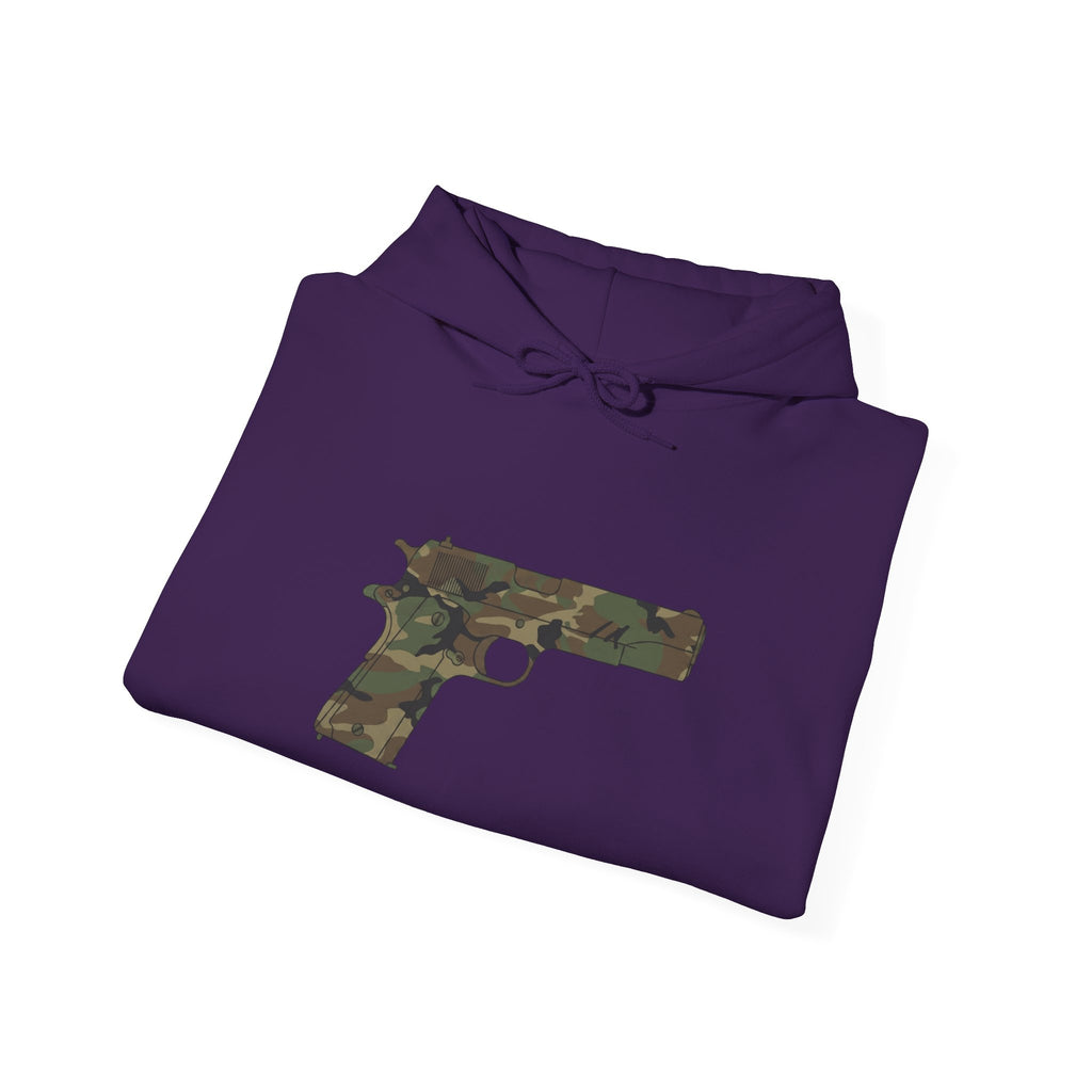 Camouflage Pistol Hoodie - Camo Gun Graphic Pullover