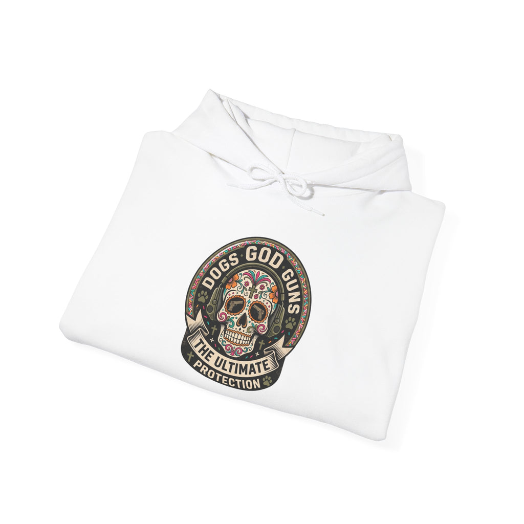 "Dogs God Guns: The Ultimate Protection- Graphic Hoodie