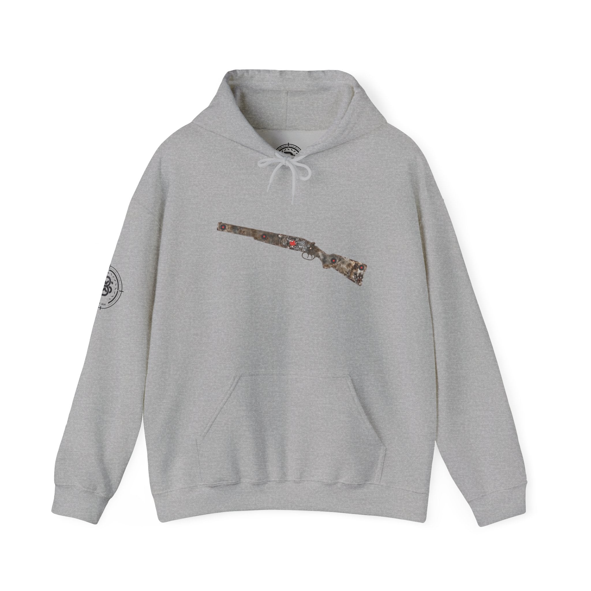 Vintage Metal Shotgun Target Graphic Hoodie