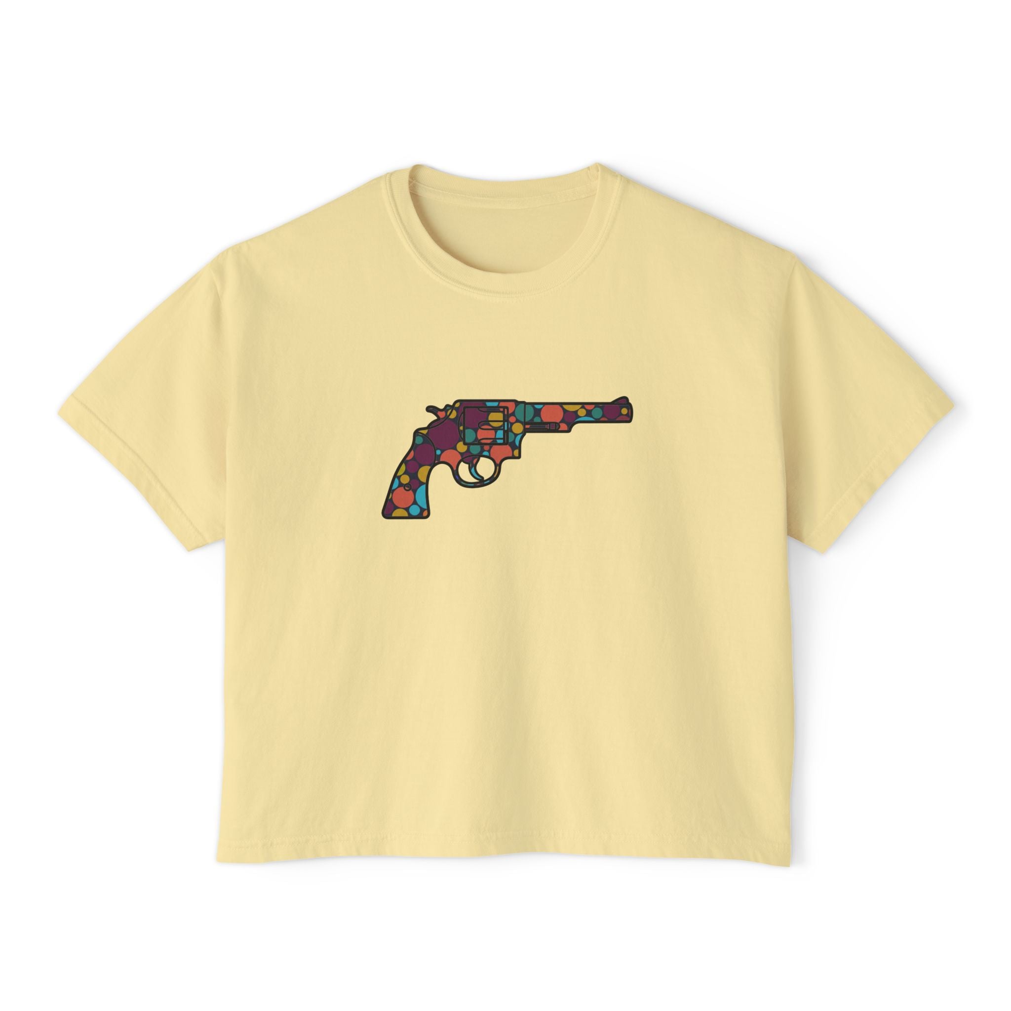 The Dots Collection-Revolver- Women's Casual Cropped T-Shirt
