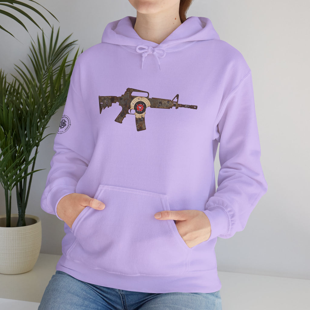 Vintage Metal AR Rifle Graphic Hoodie