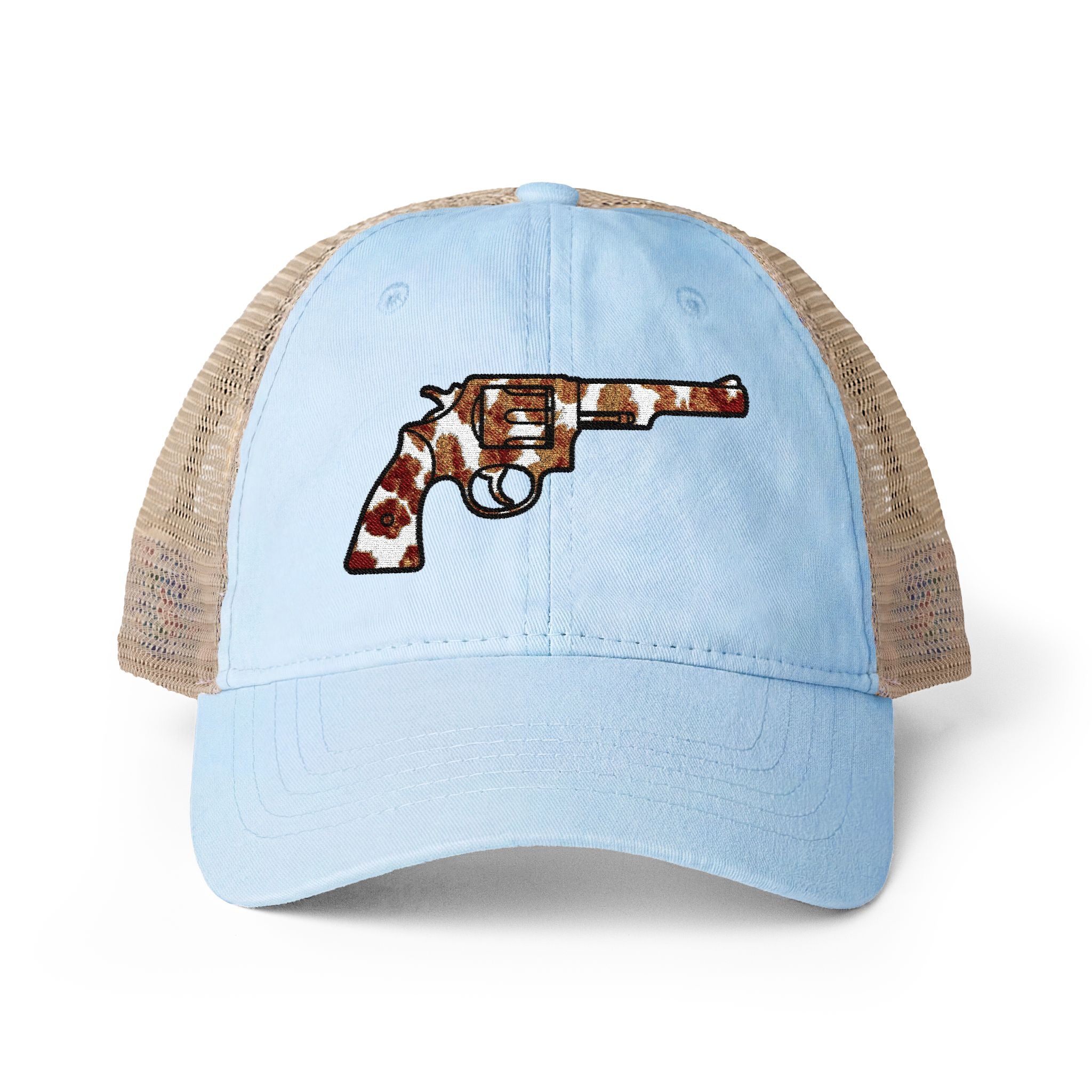 Cow Print Revolver Women's Washed Mesh-Back Cap