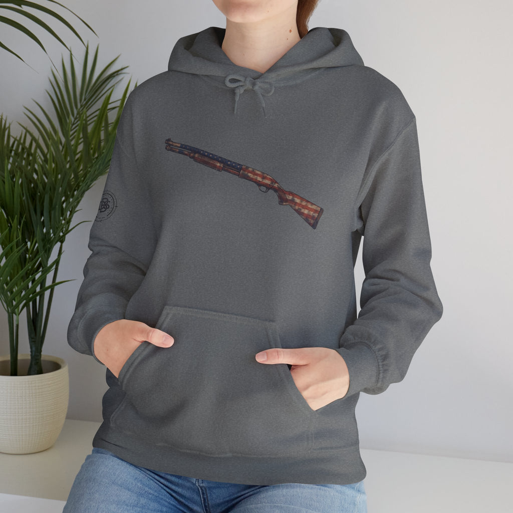 United States Flag Shotgun Graphic Hoodie