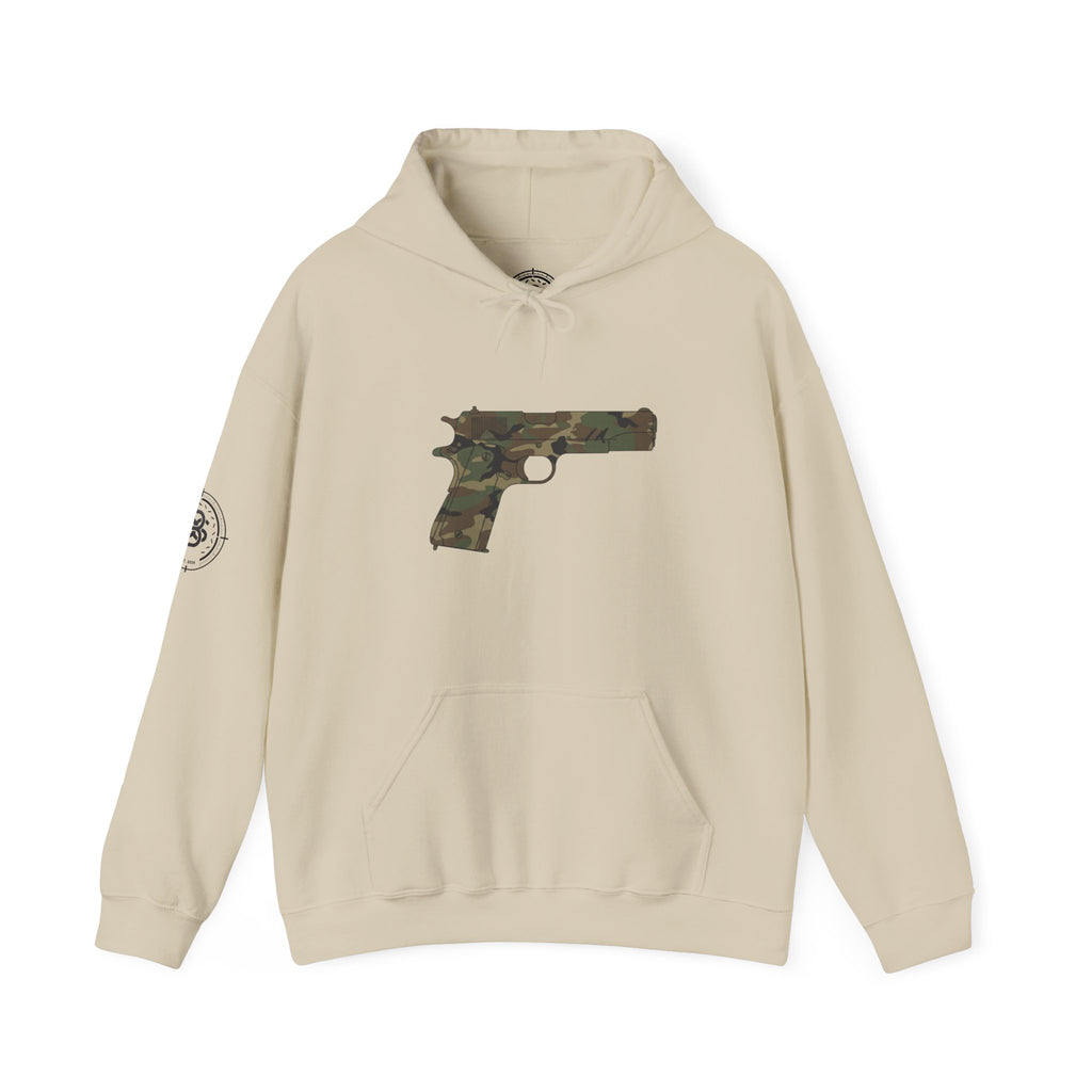 Camouflage Pistol Hoodie - Camo Gun Graphic Pullover