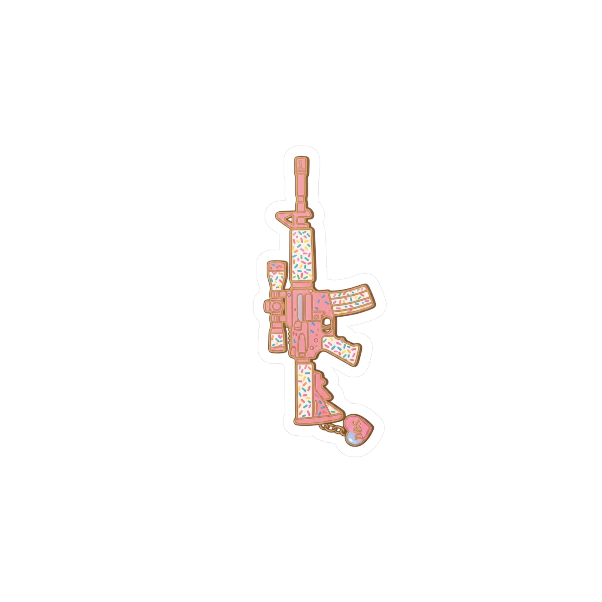 Pink Donut Sprinkle Rifle Kiss-Cut Vinyl Sticker