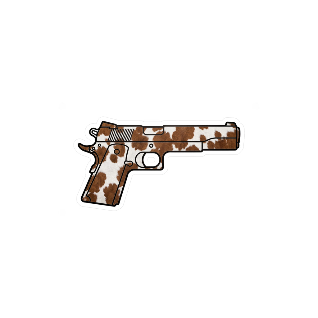 Cowhide Pattern Pistol Kiss-Cut Vinyl Decal