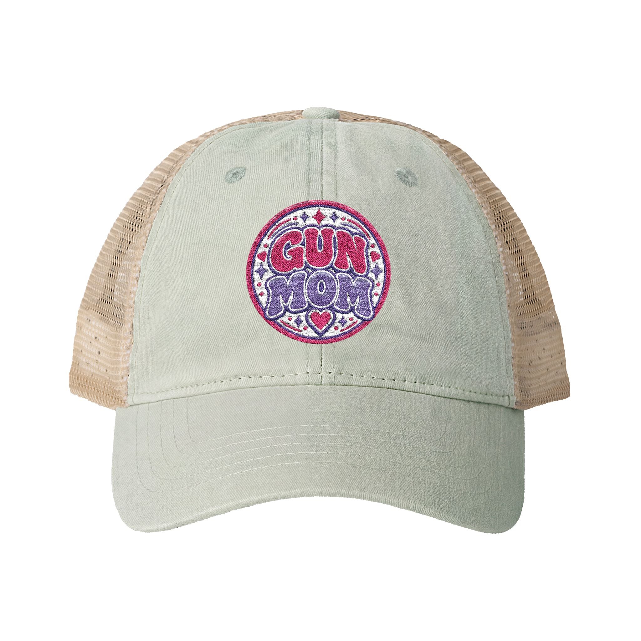 Gun Mom-mesh hat with ponytail slot