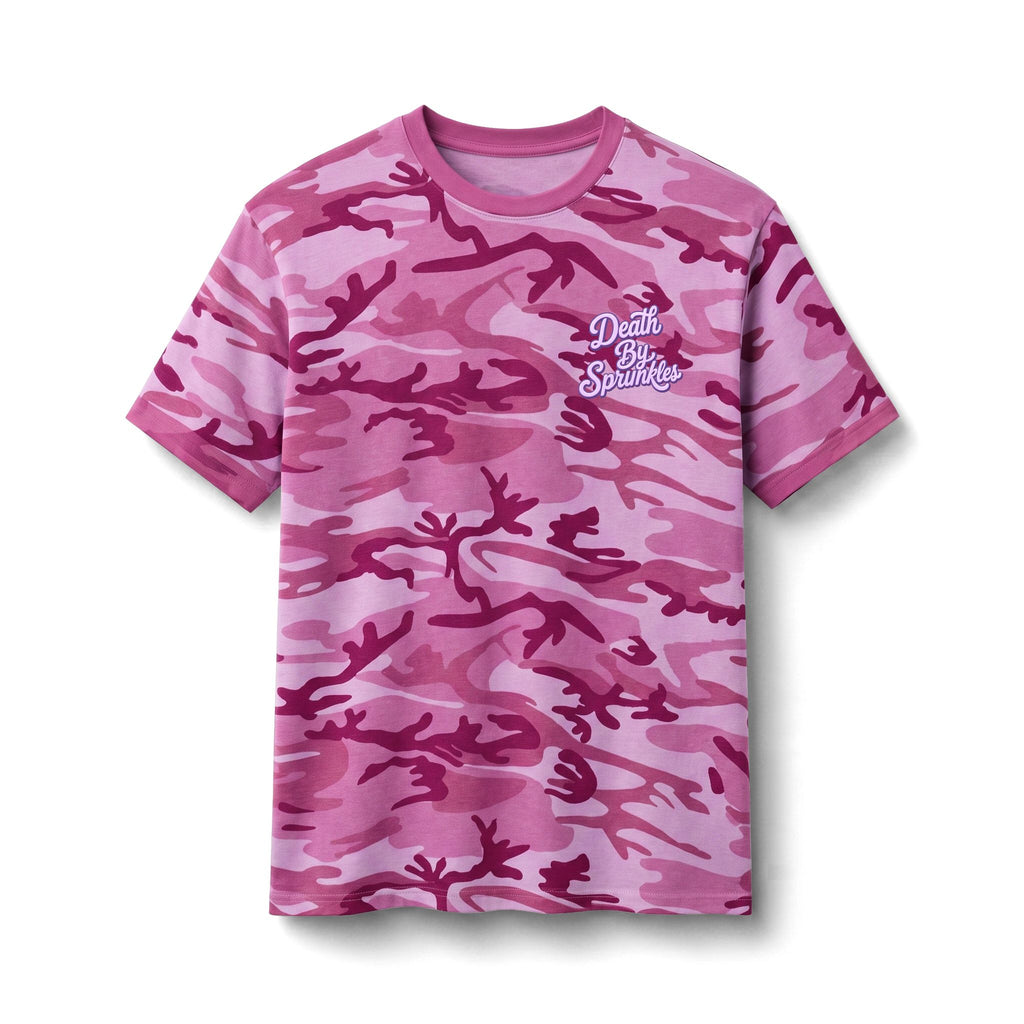 Camo Teddy Bears Tee – 'Death By Sprinkles' Graphic Cotton T-Shirt