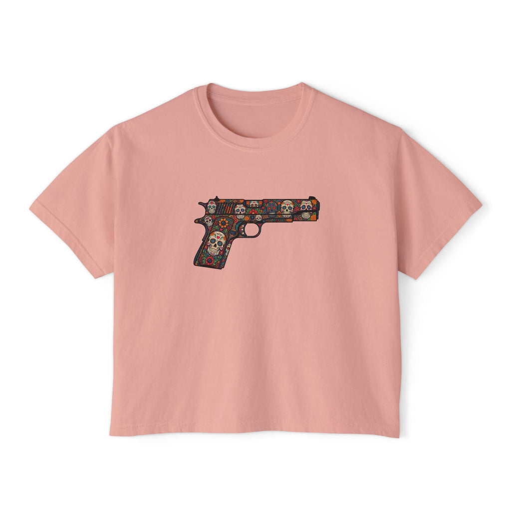 The Sugar Skull Collection -1911 Pistol- Women’s Boxy Tee