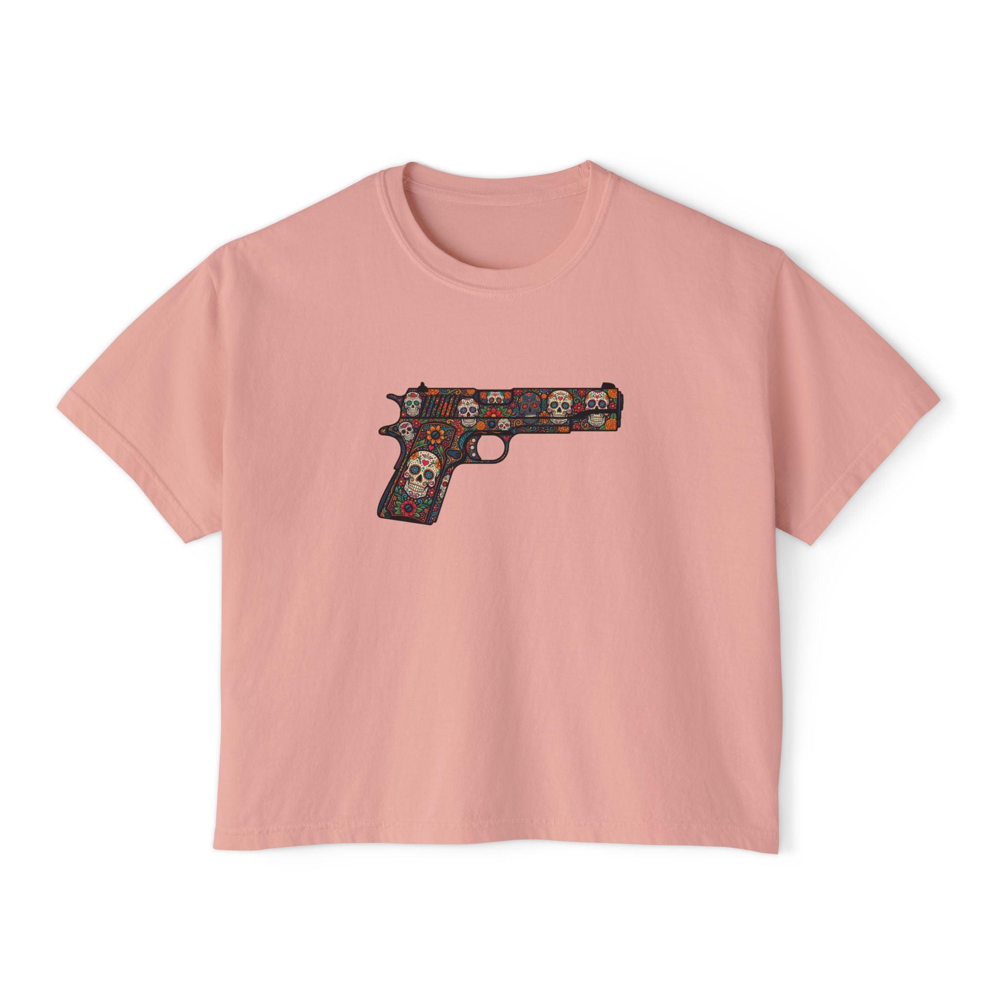The Sugar Skull Collection -1911 Pistol- Women’s Boxy Tee