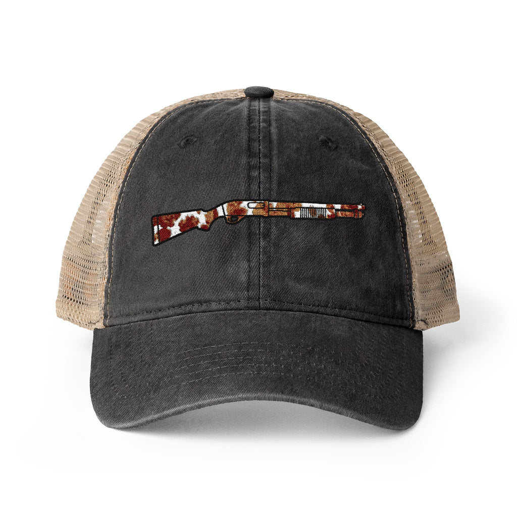Cow Print Shotgun Women's Washed Mesh-Back Cap