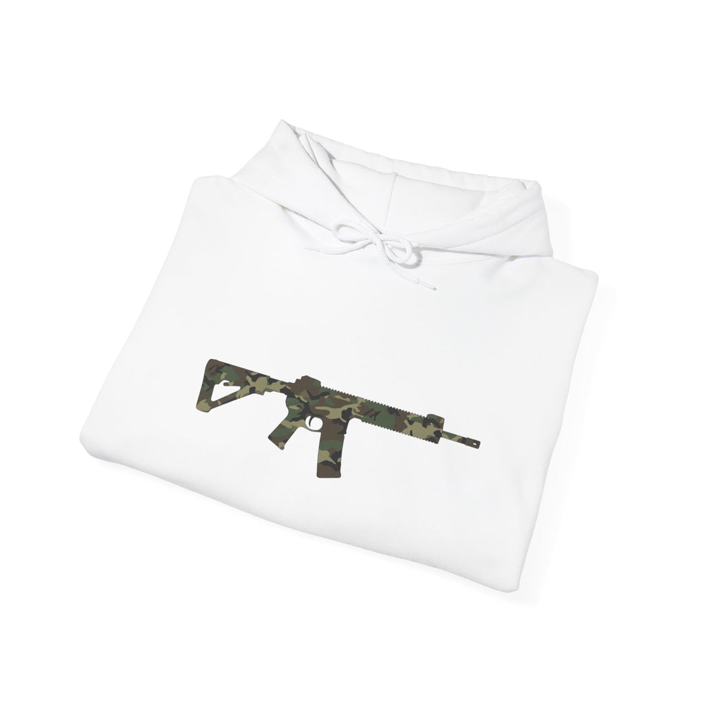 AR Rifle Camo Graphic Hoodie - Military Style Pullover
