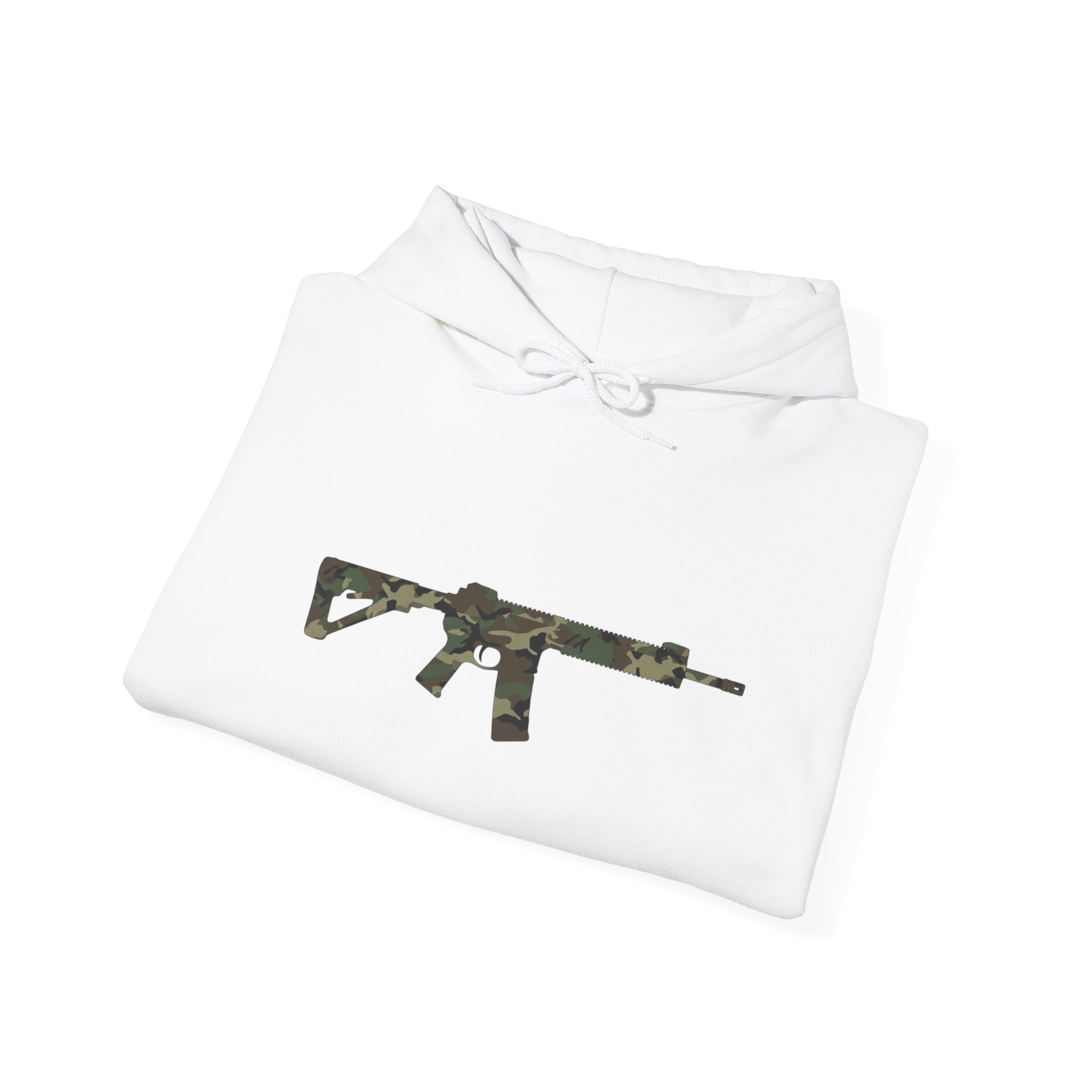 AR Rifle Camo Graphic Hoodie - Military Style Pullover