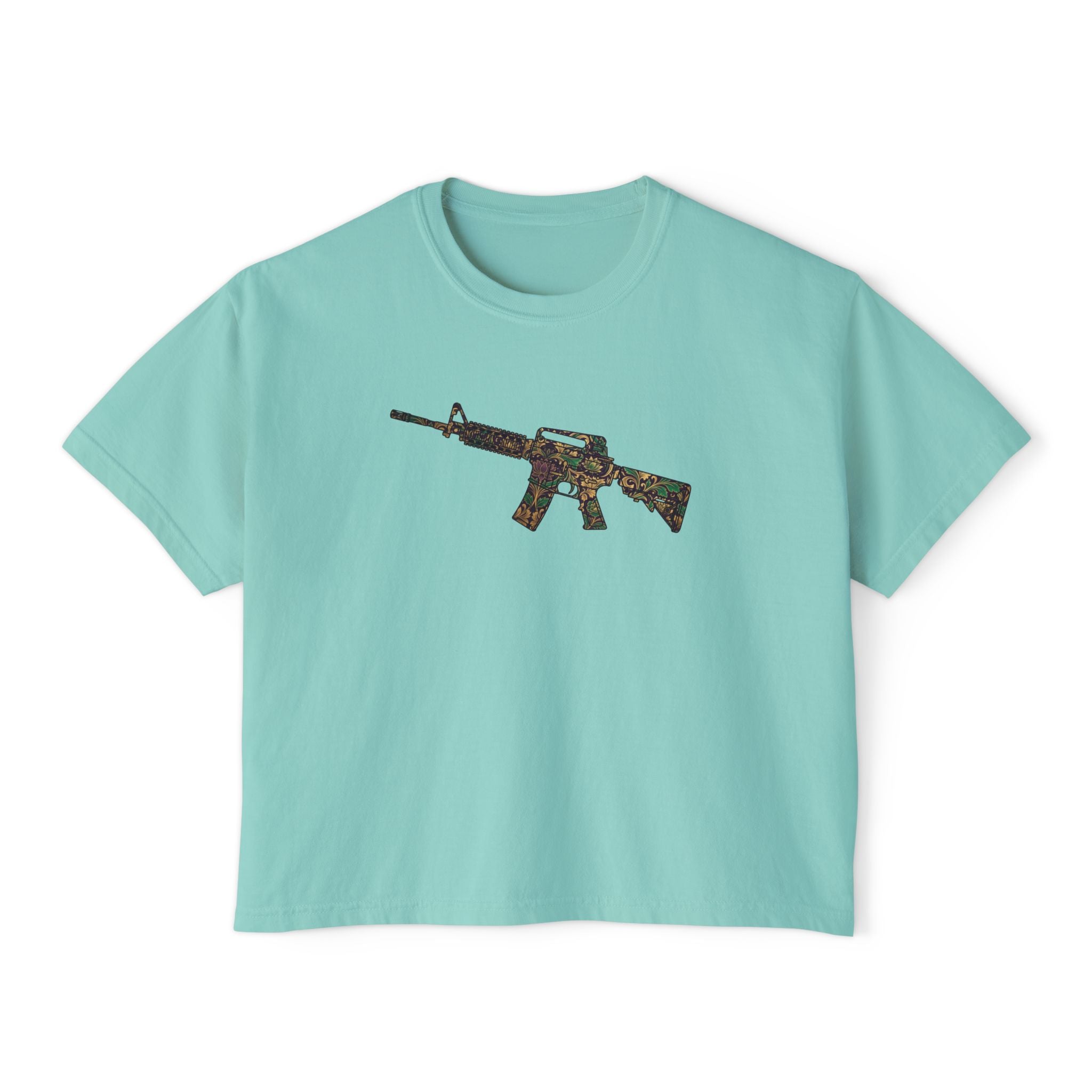 The Floral Collection- AR Rifle-Women's Boxy Tee