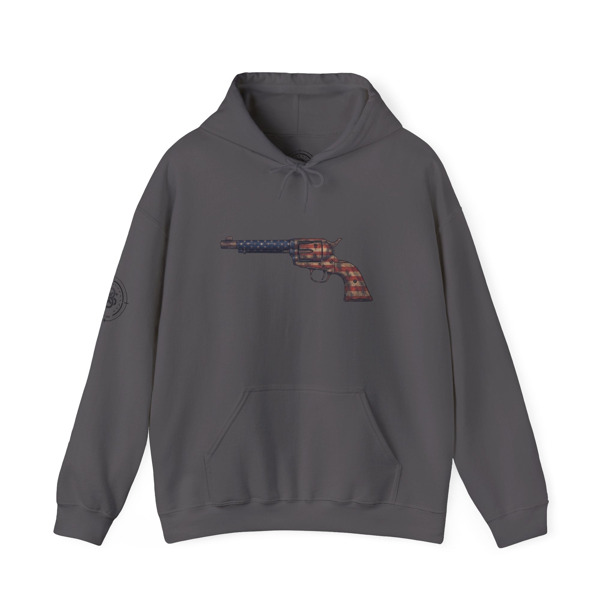 United States Flag Revolver Graphic Hoodie