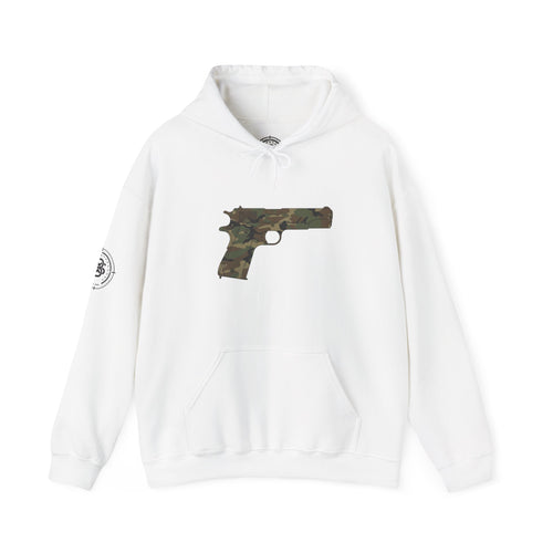 Camouflage Pistol Hoodie - Camo Gun Graphic Pullover