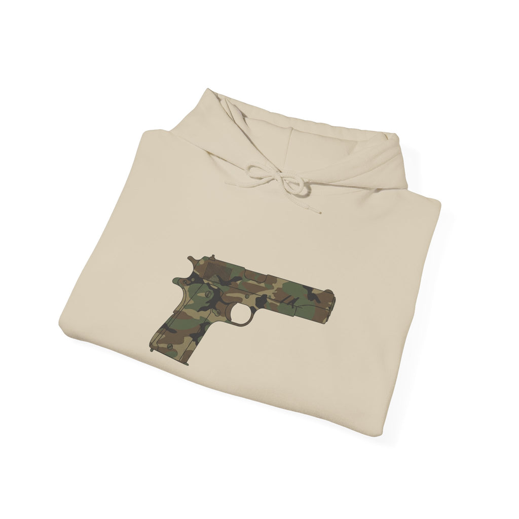 Camouflage Pistol Hoodie - Camo Gun Graphic Pullover