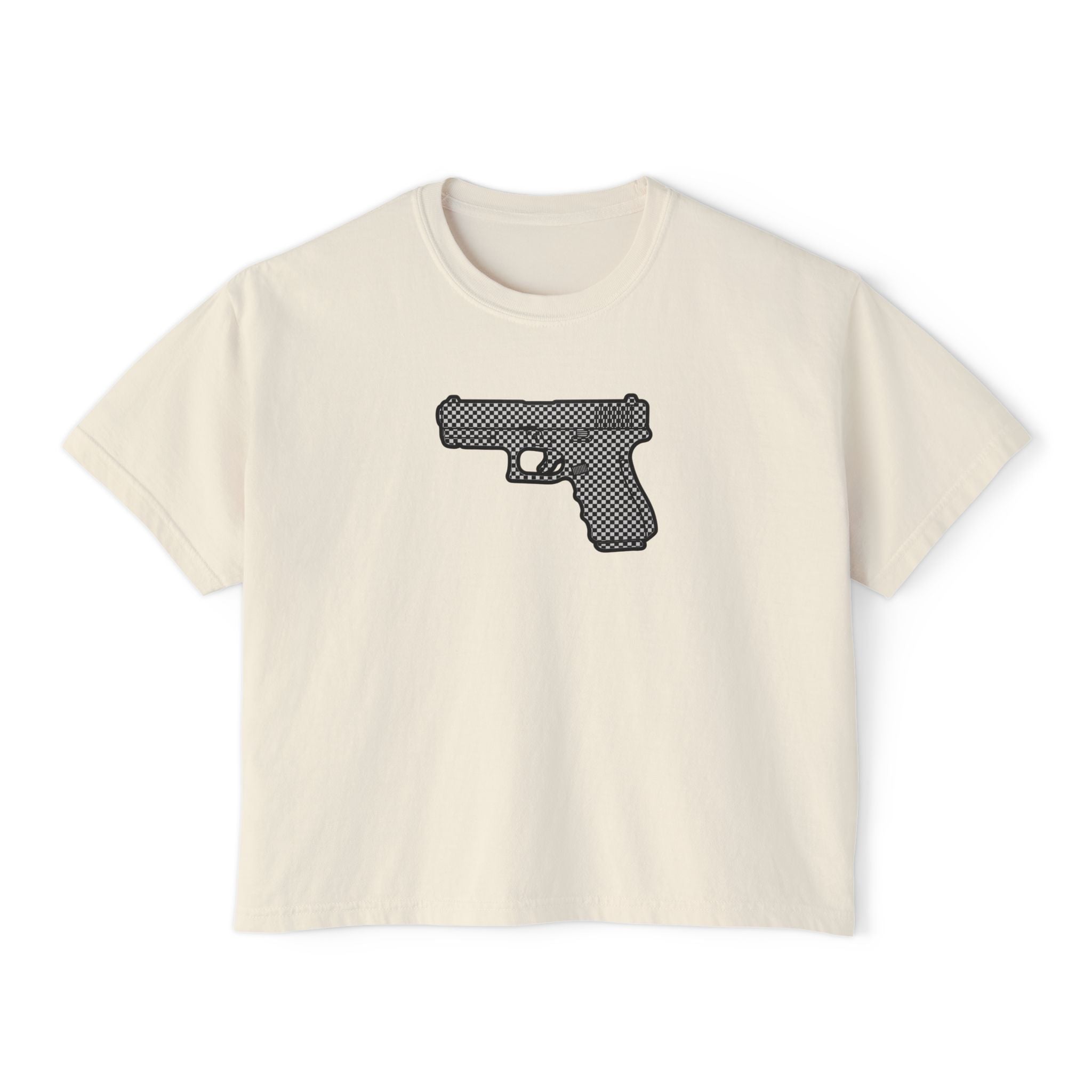 The Checker Collection-Pistol — Women's Boxy Tee