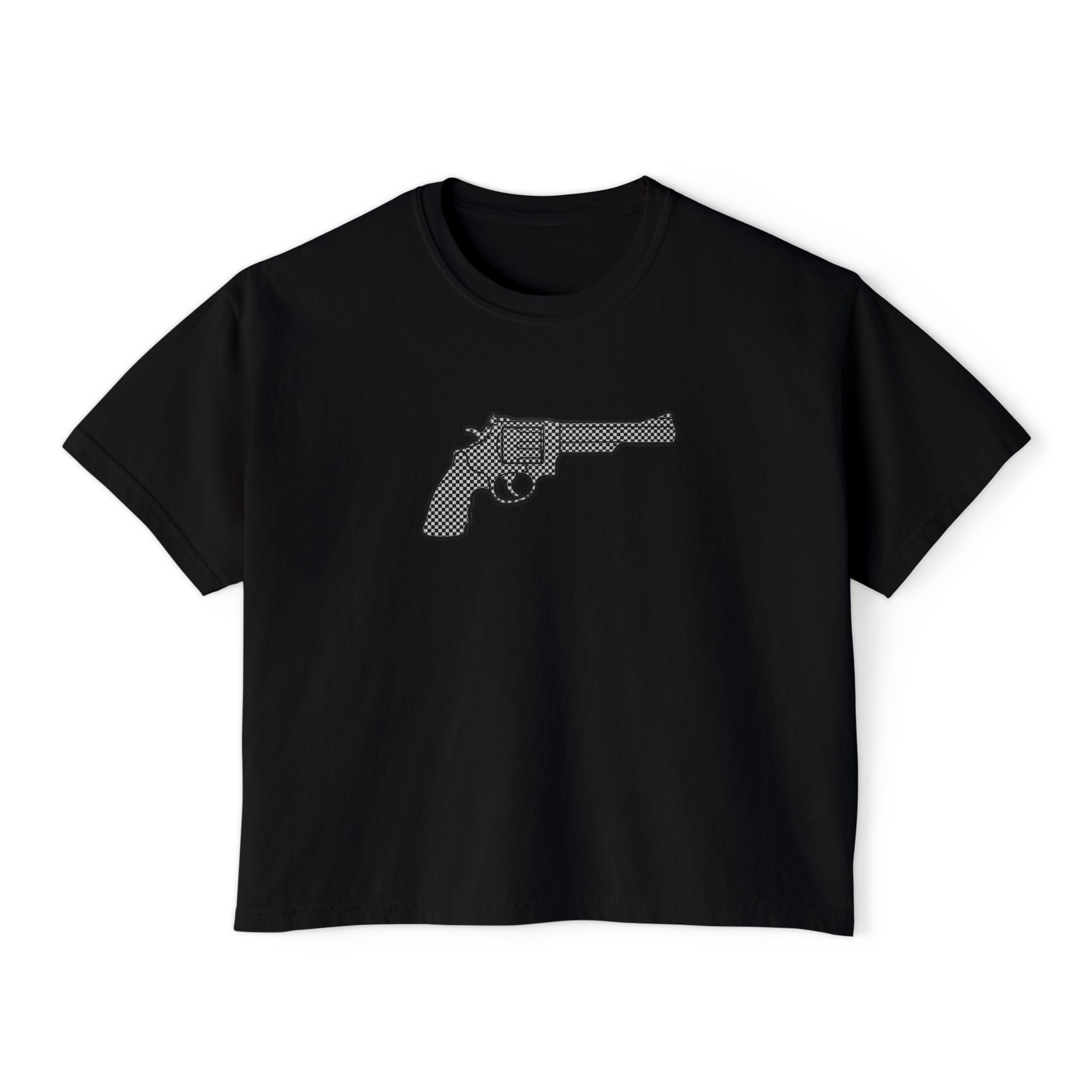 The Checker Collection- Revolver- Women's Boxy Tee