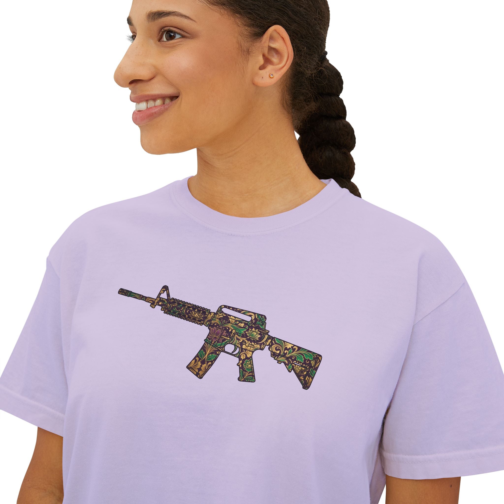 The Floral Collection- AR Rifle-Women's Boxy Tee
