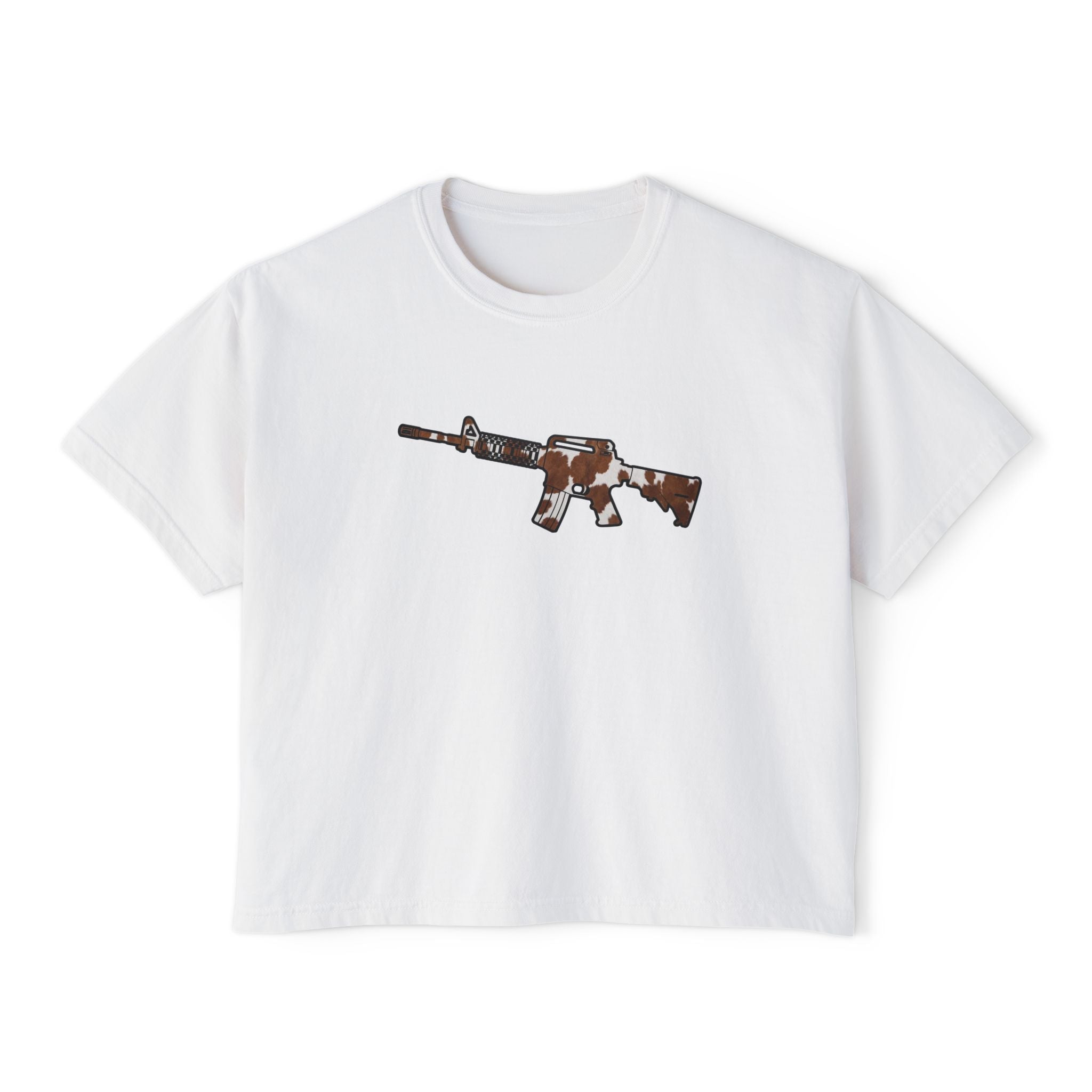The Cowhide Collection- AR Rifle-Women's Boxy Tee