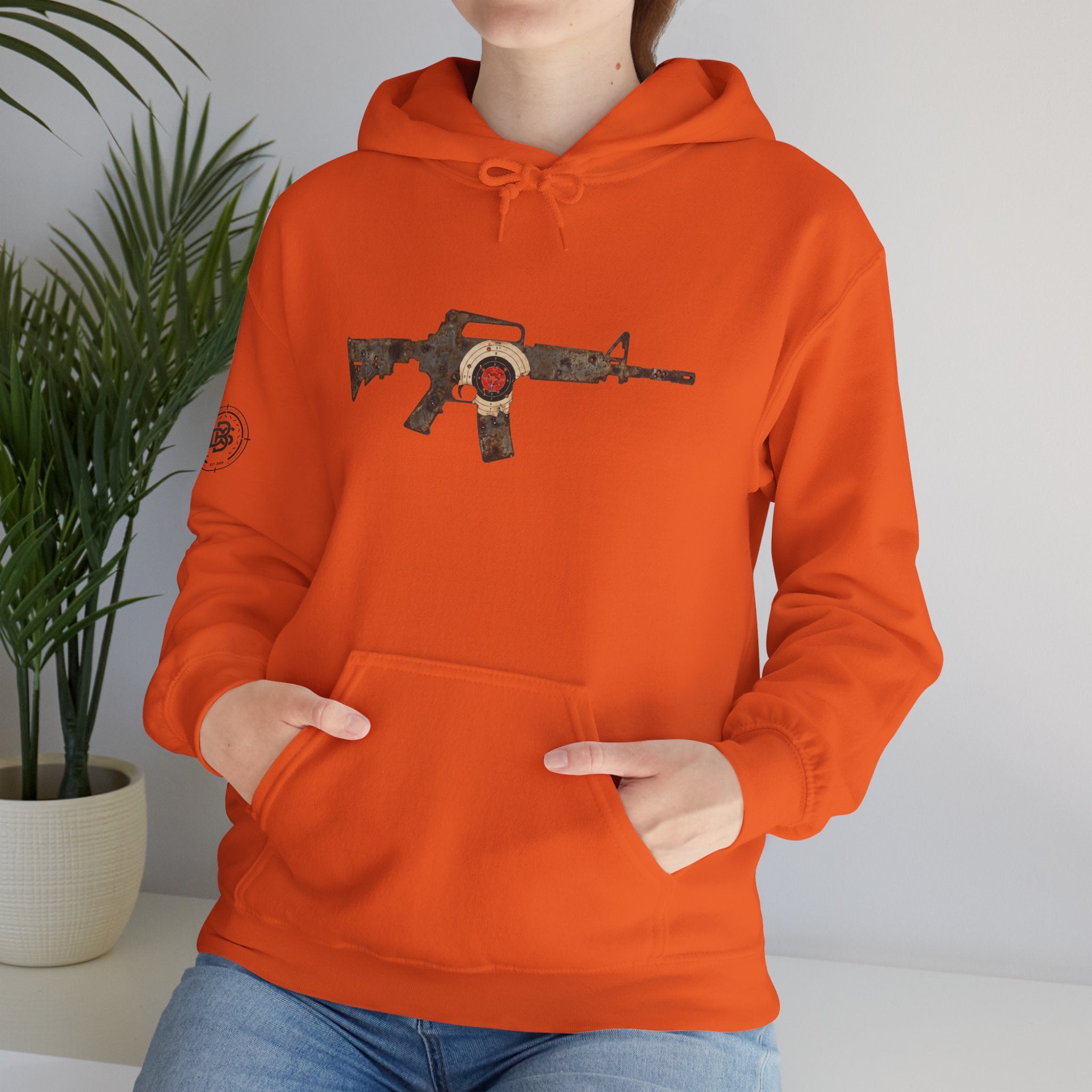 Vintage Metal AR Rifle Graphic Hoodie