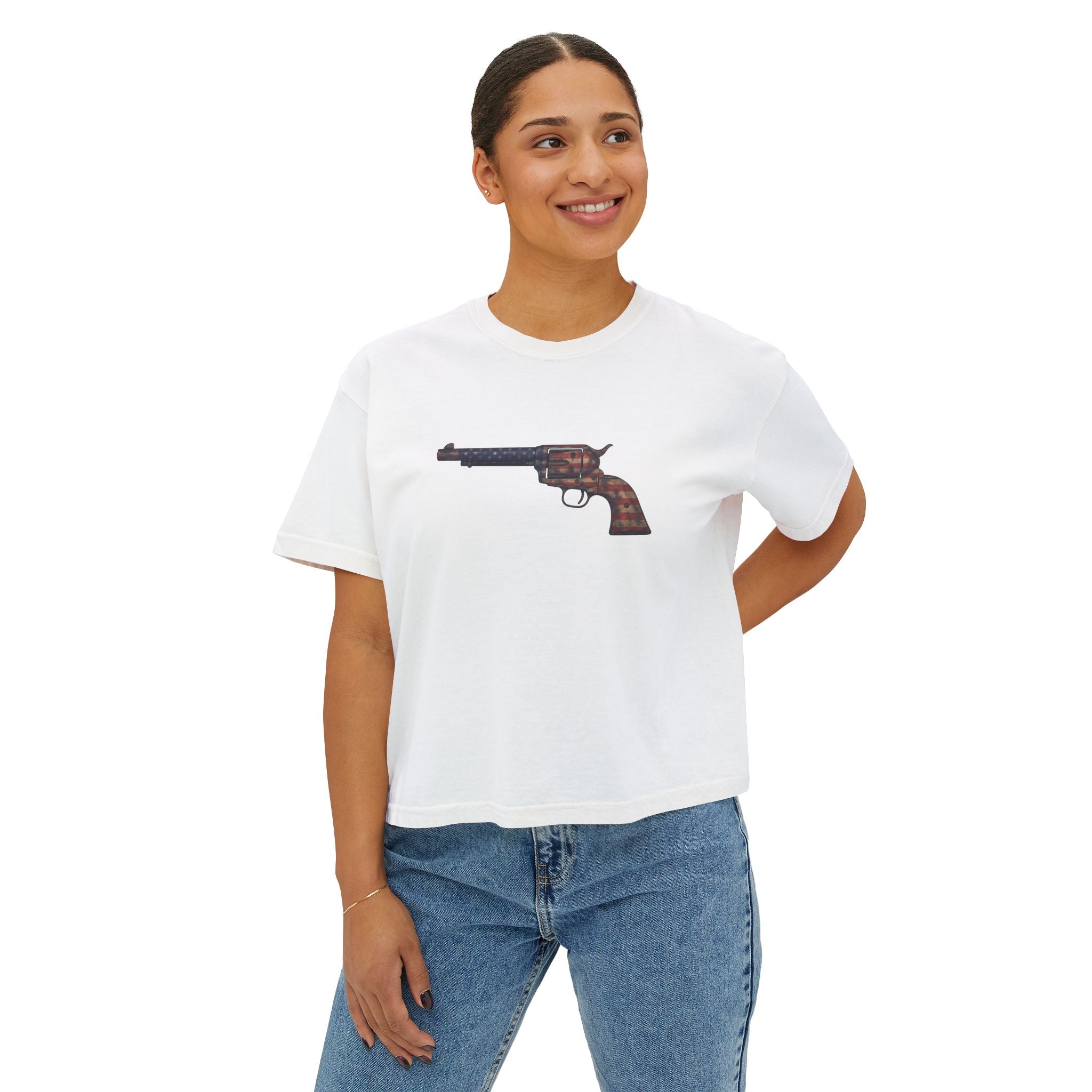 The US Flag Collection-Revolver- Women's Boxy Tee