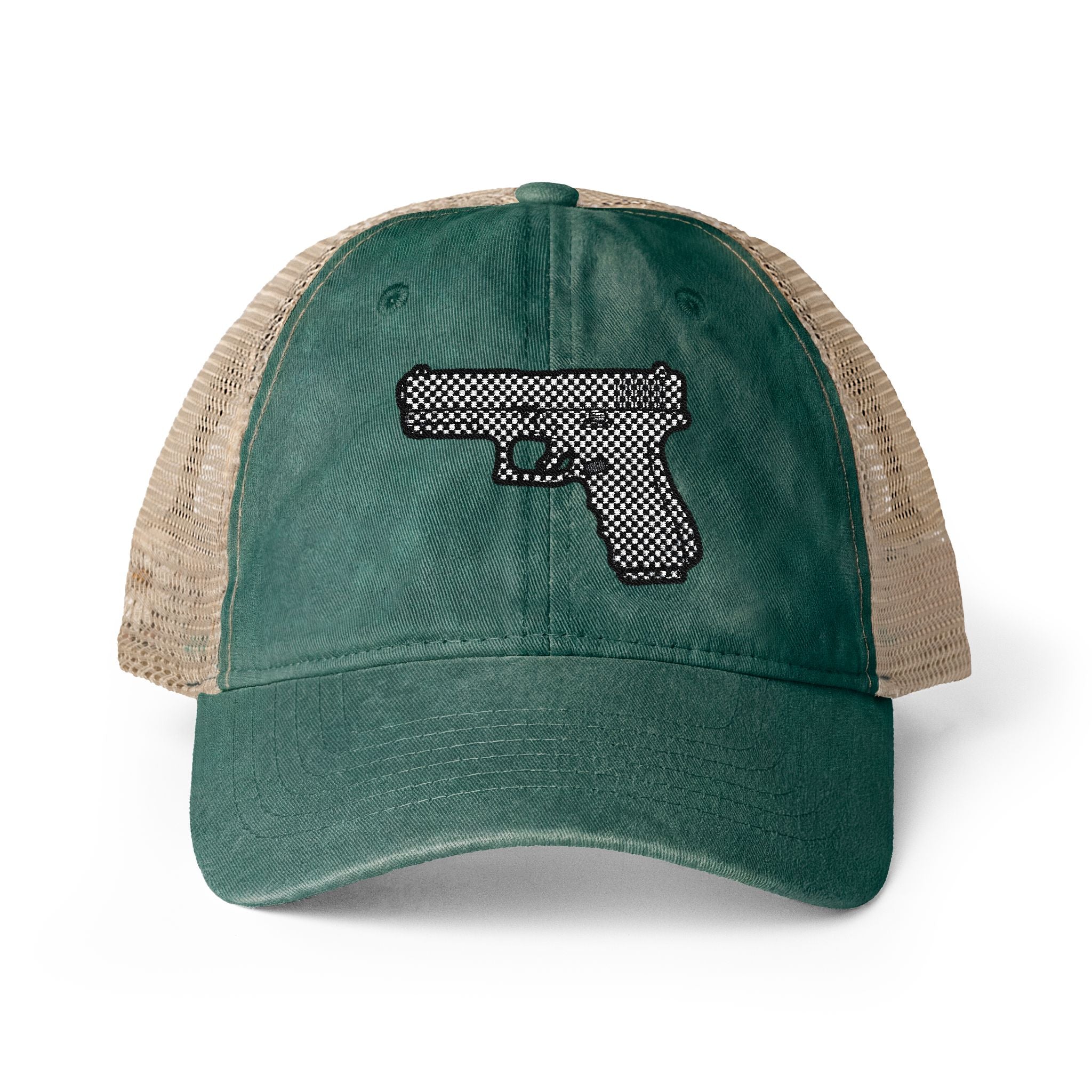 The Checker Collection-Pistol-Women's Washed Mesh-Back Cap