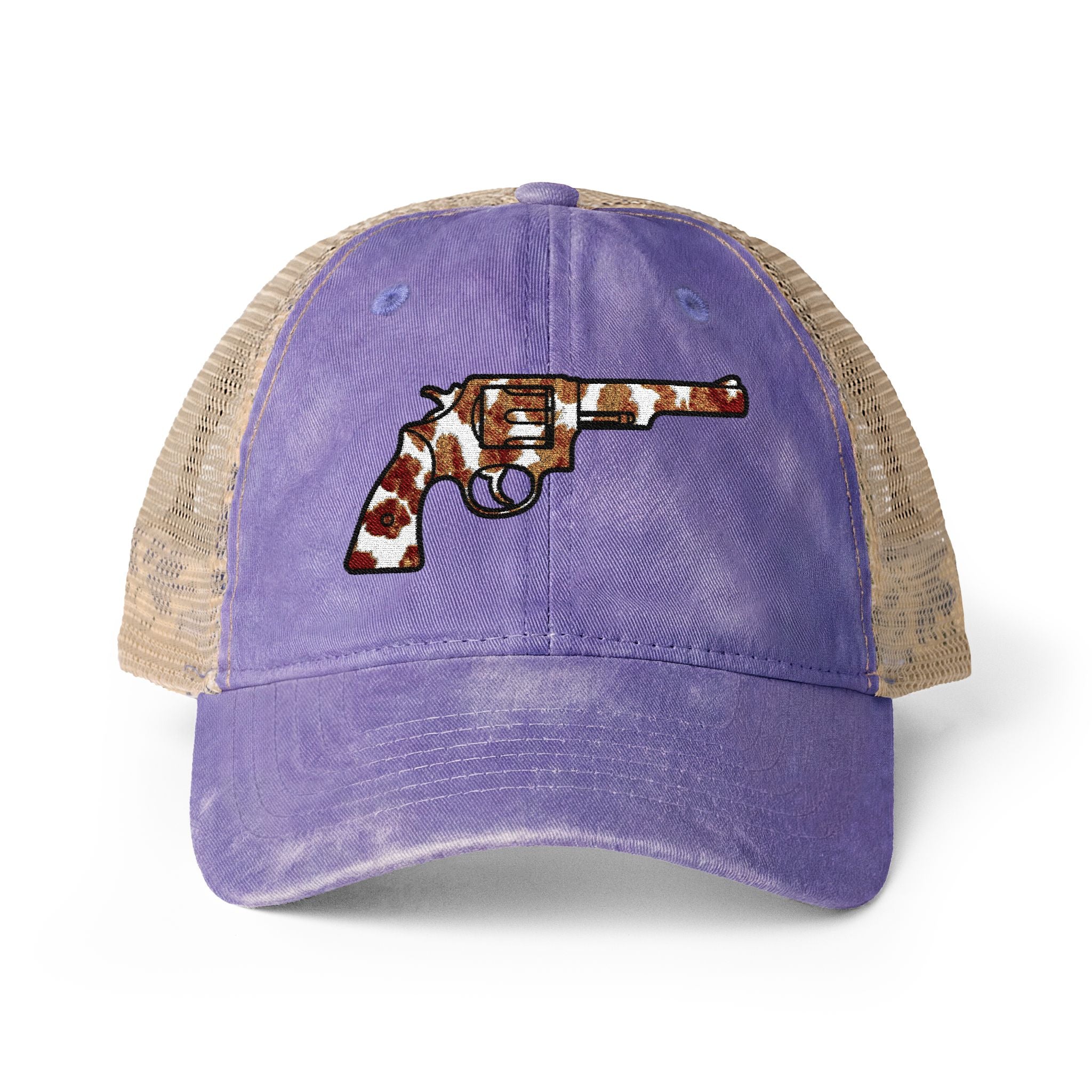 Cow Print Revolver Women's Washed Mesh-Back Cap