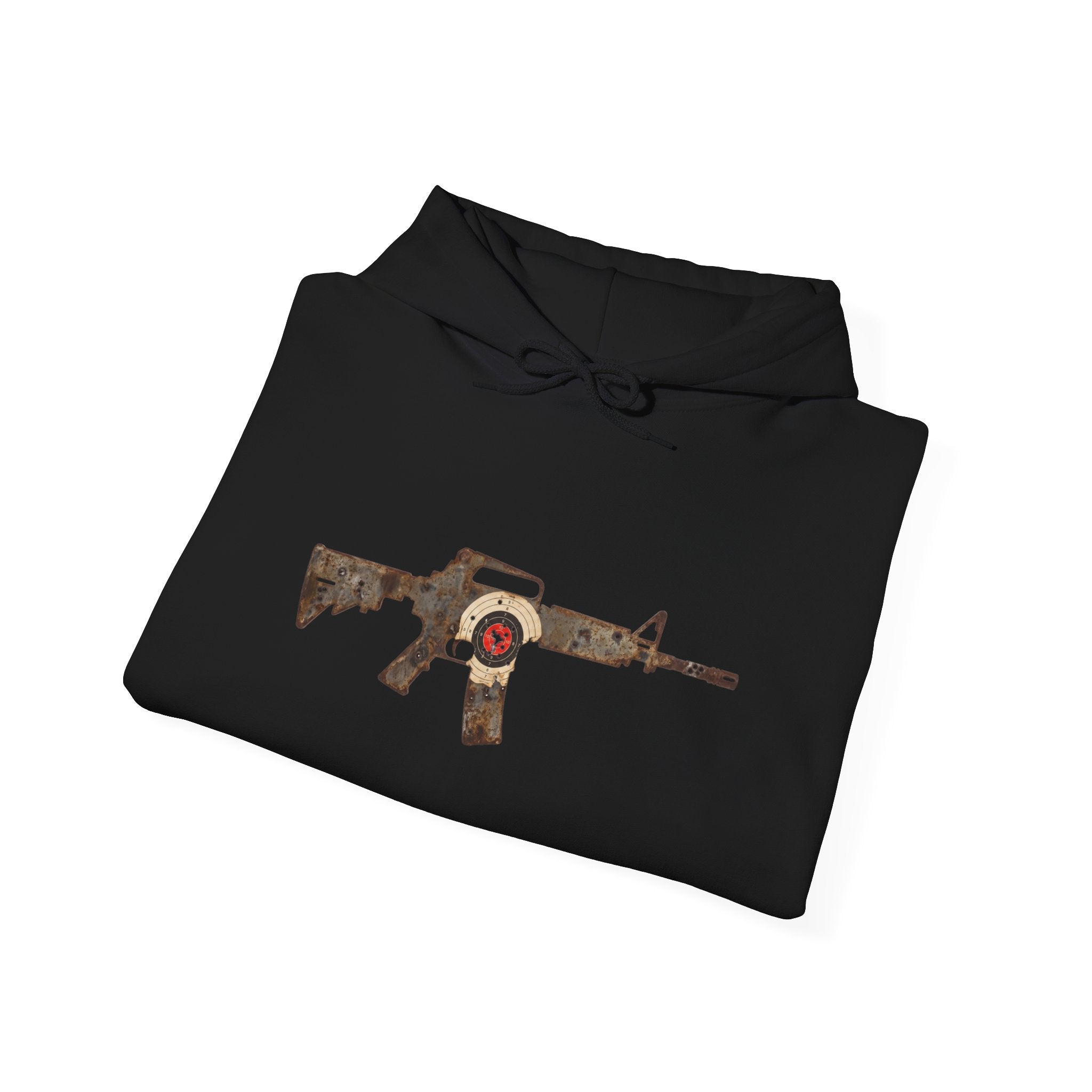 Vintage Metal AR Rifle Graphic Hoodie