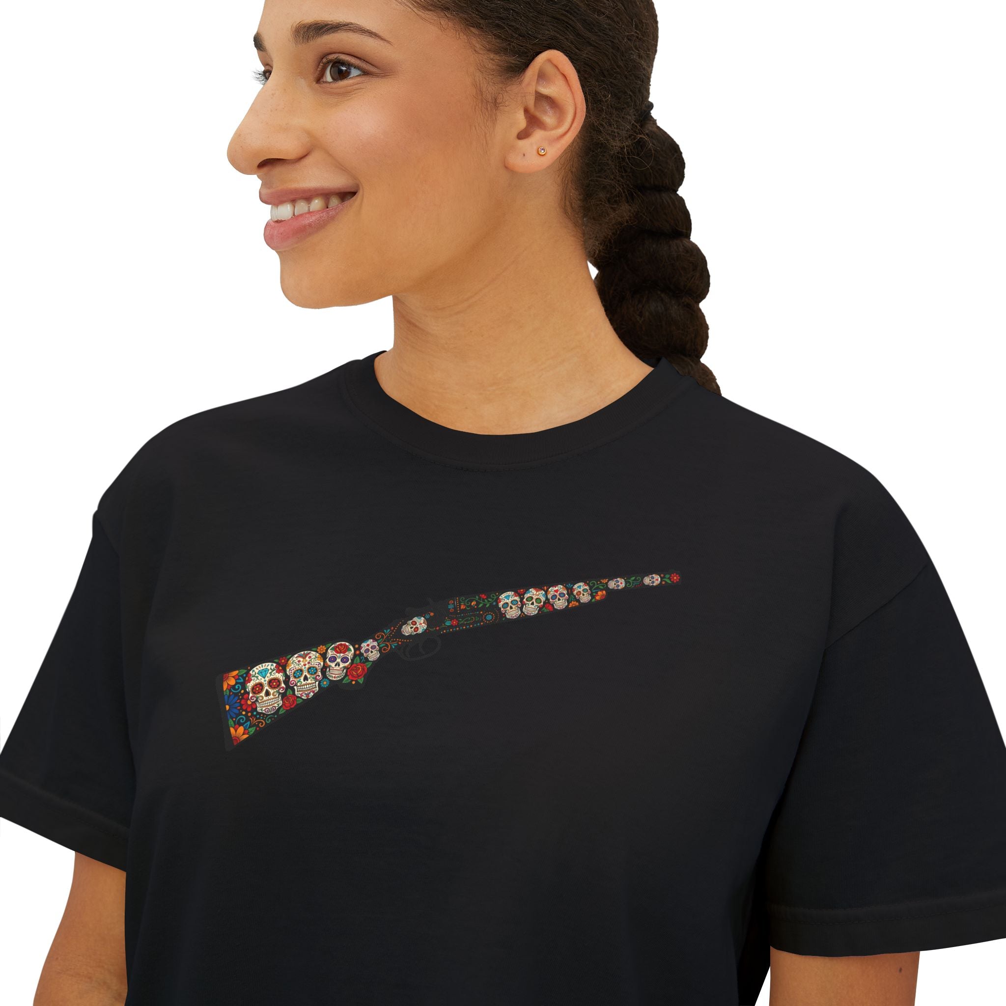 The Sugar Skull Collection -Shotgun- Women’s Boxy Tee