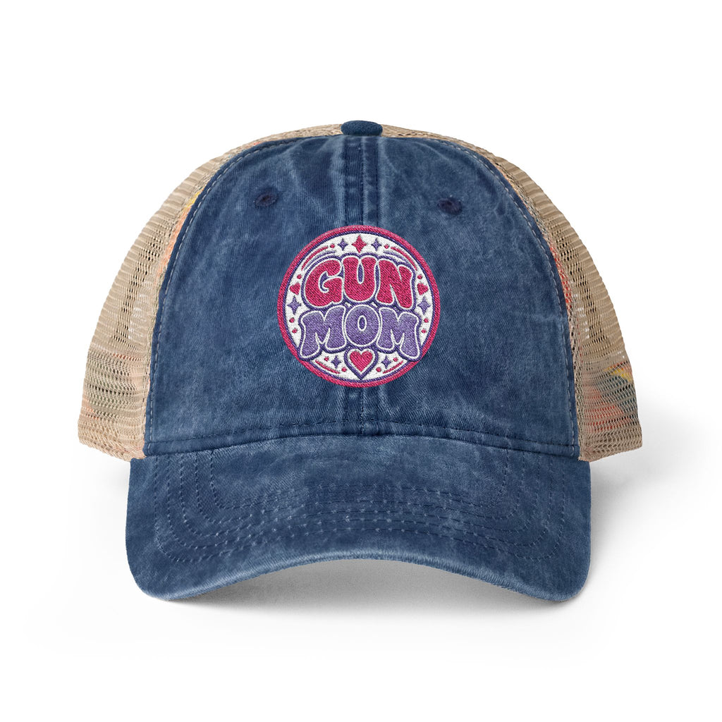 Gun Mom-mesh hat with ponytail slot