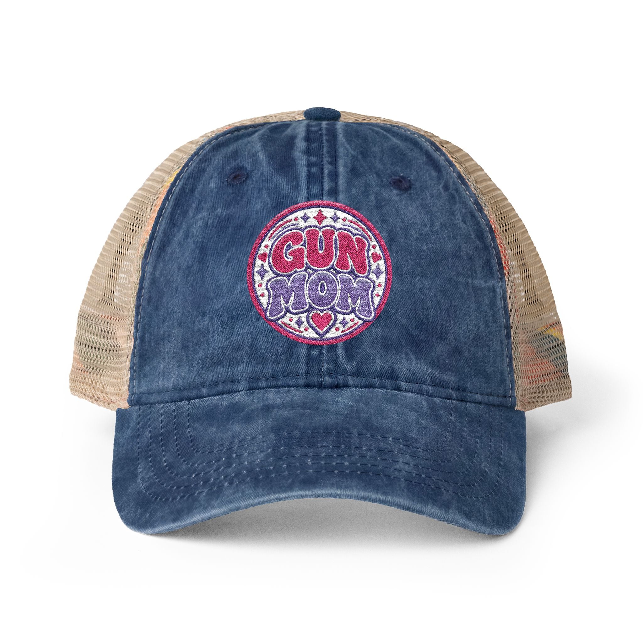 Gun Mom-mesh hat with ponytail slot