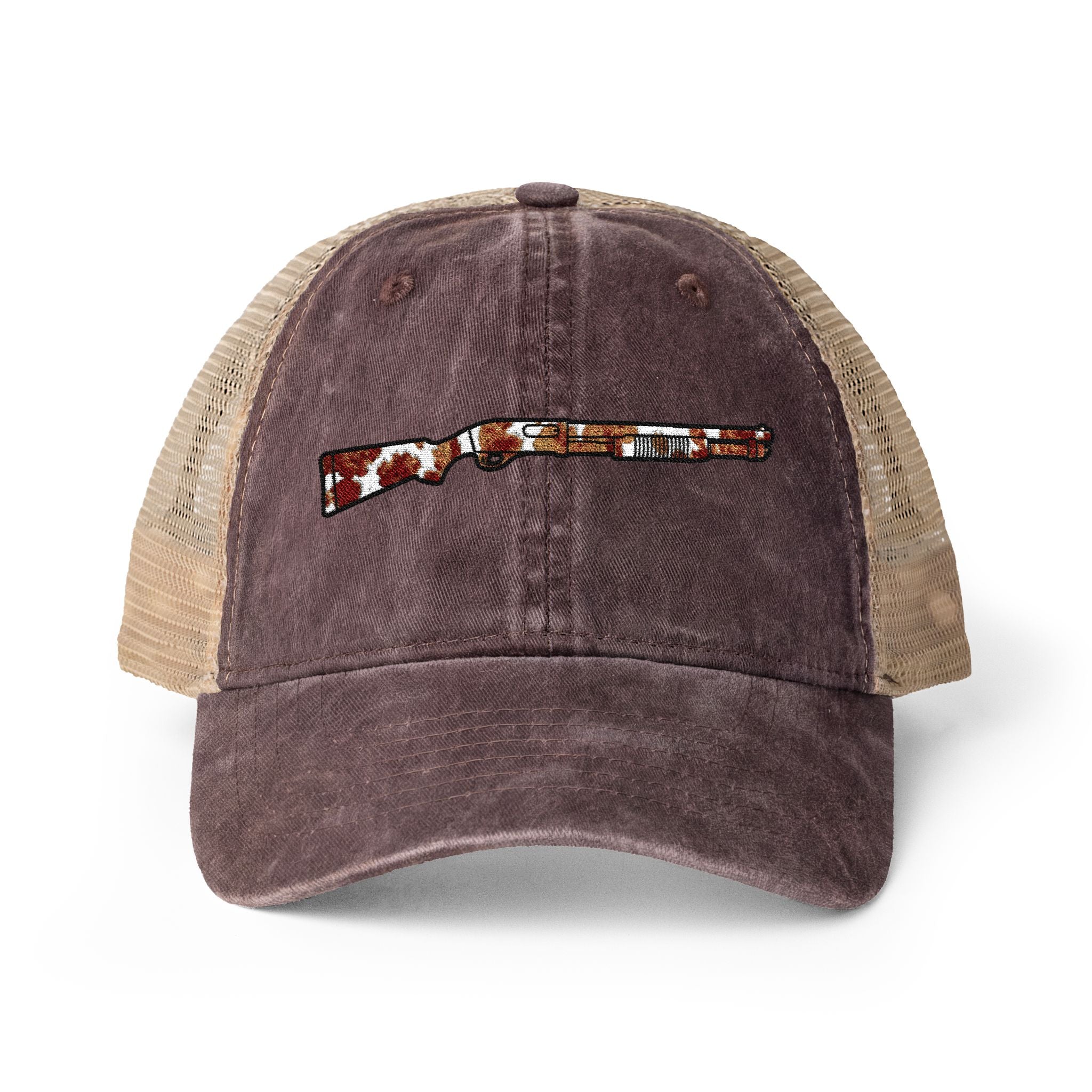 Cow Print Shotgun Women's Washed Mesh-Back Cap