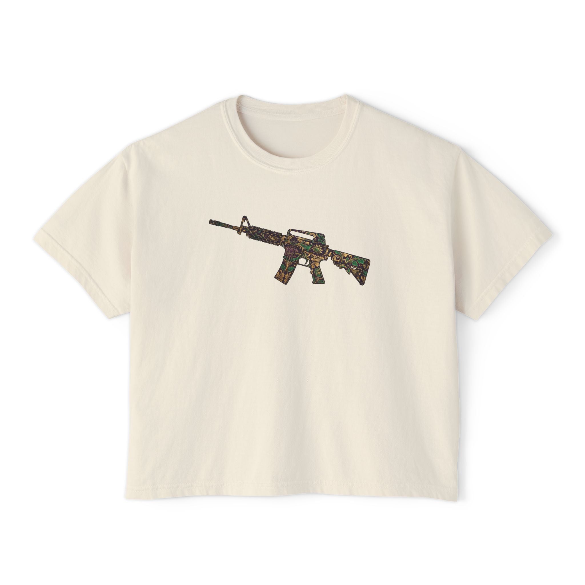 The Floral Collection- AR Rifle-Women's Boxy Tee